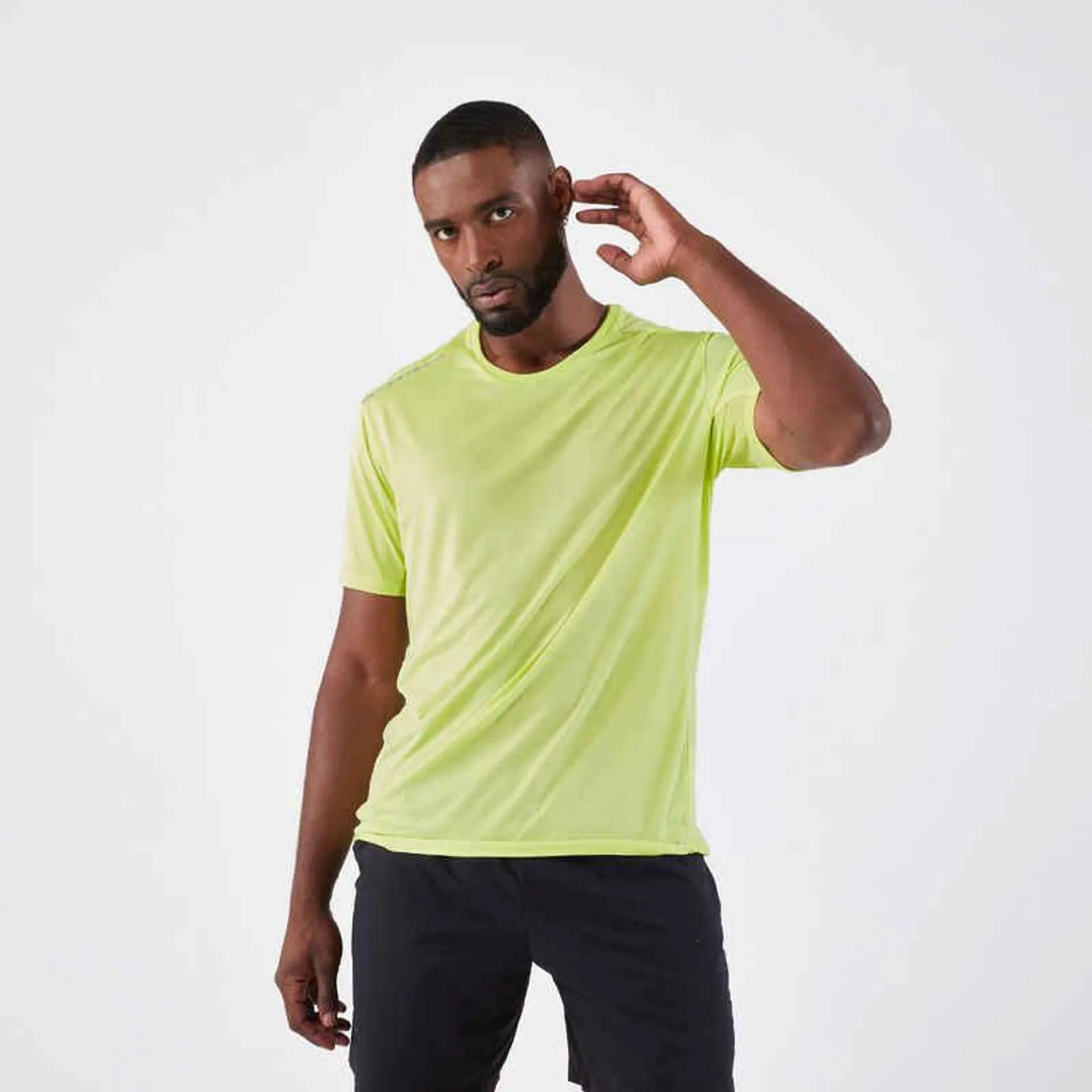 POLERA RUNNING HOMBRE TRANSPIRABLE DRY+ AMARILLO