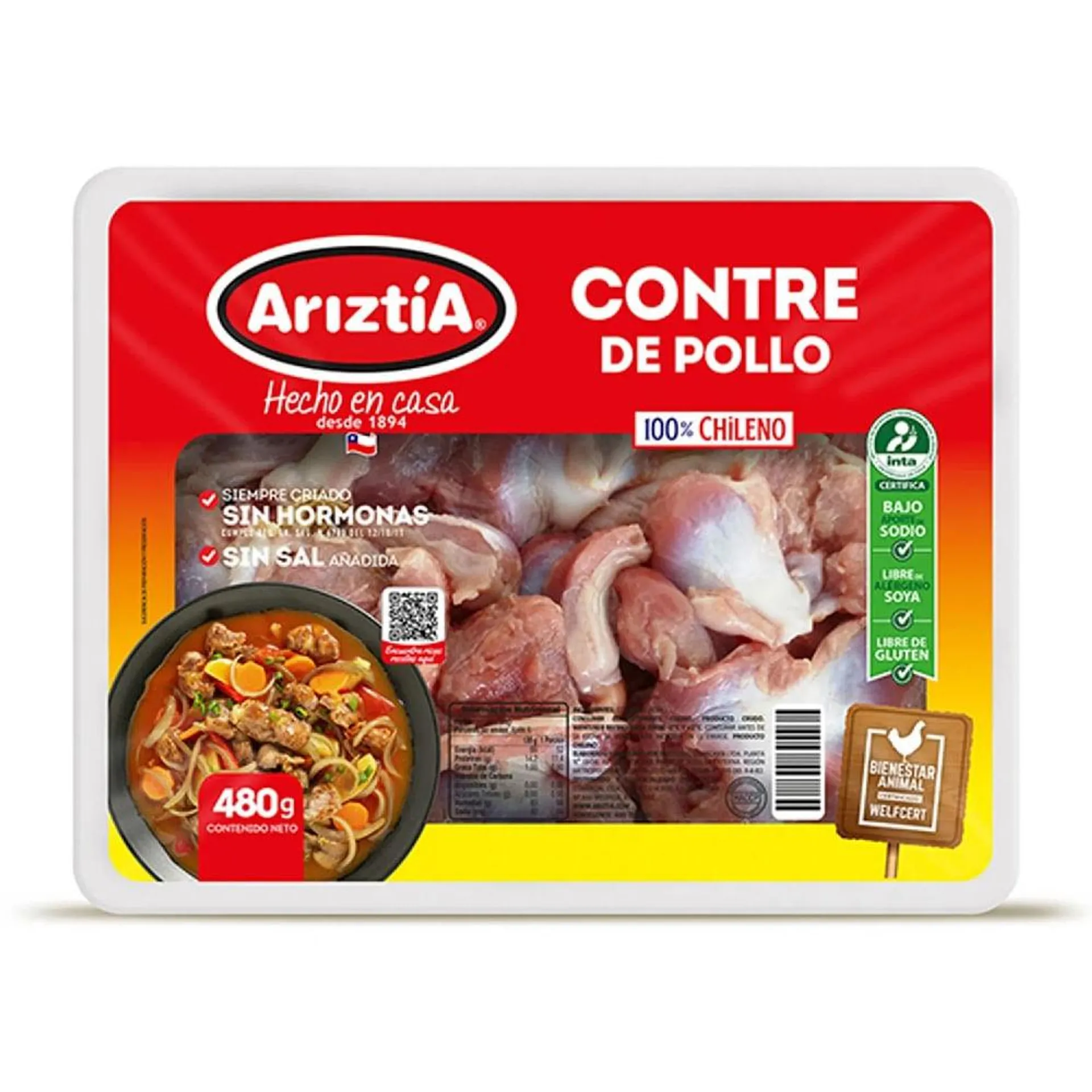 Contre de pollo Ariztía 480 g