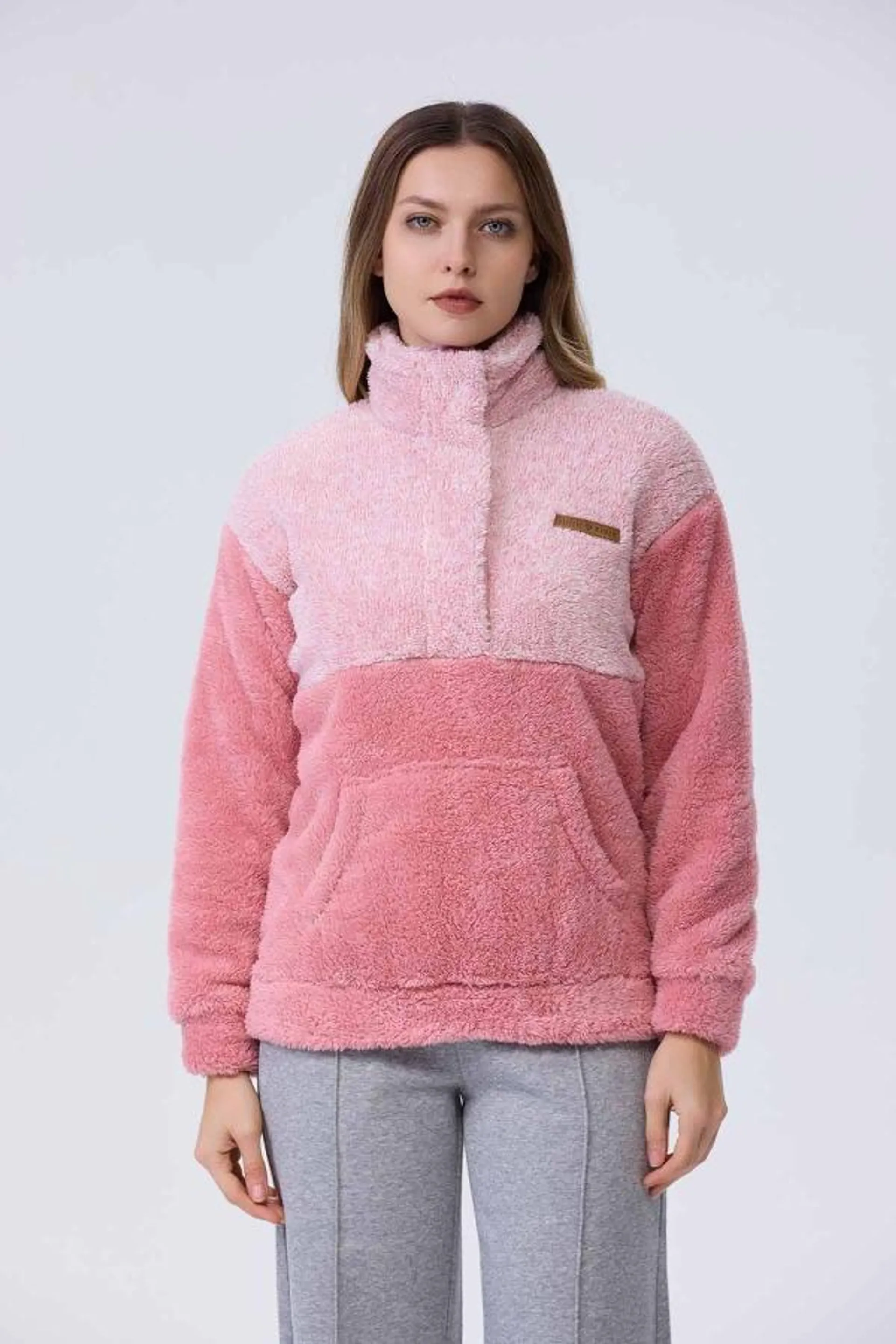 Polar mujer color block rosado