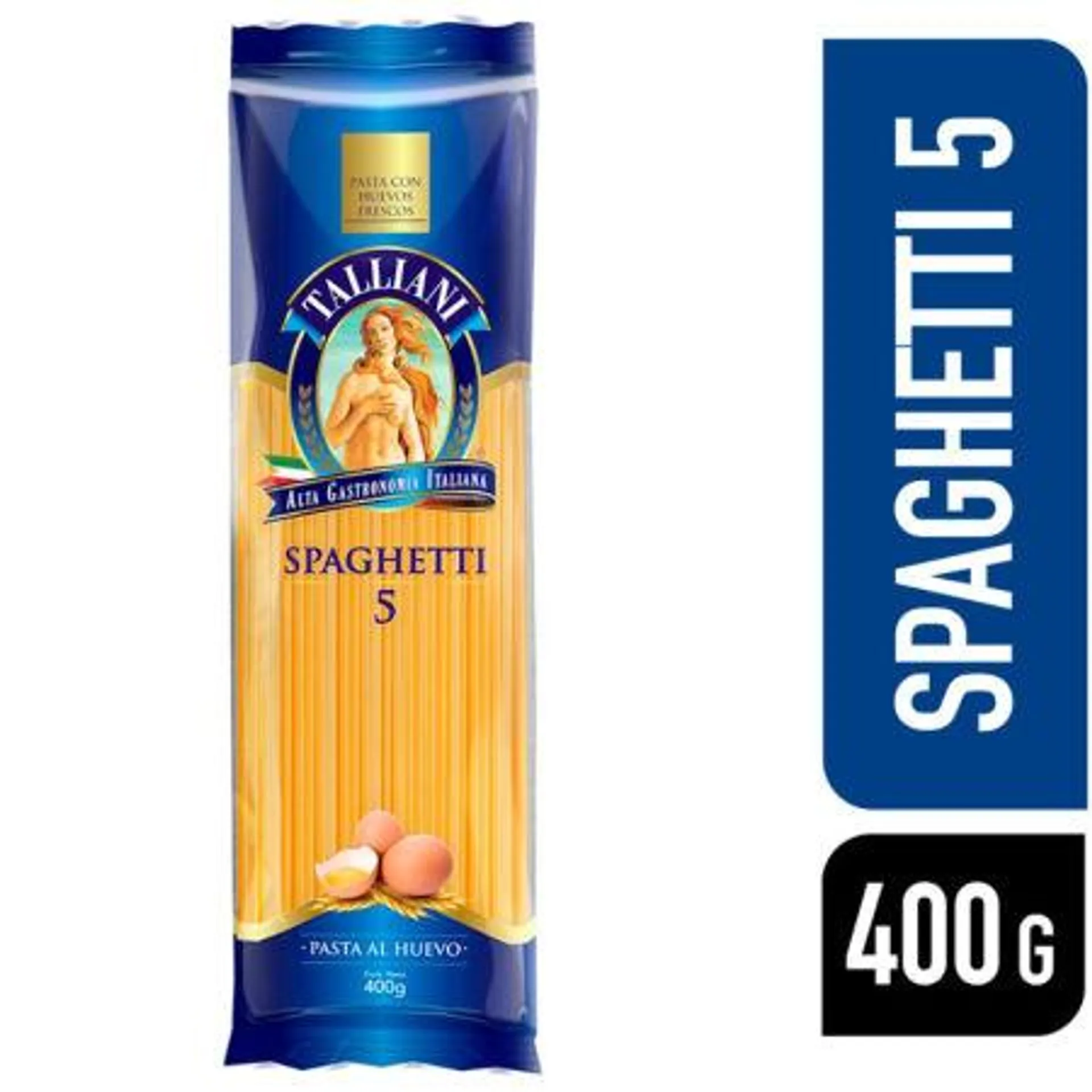 Talliani - Fideos Spaghetti 5 con Huevos Frescos Bolsa, 400 g