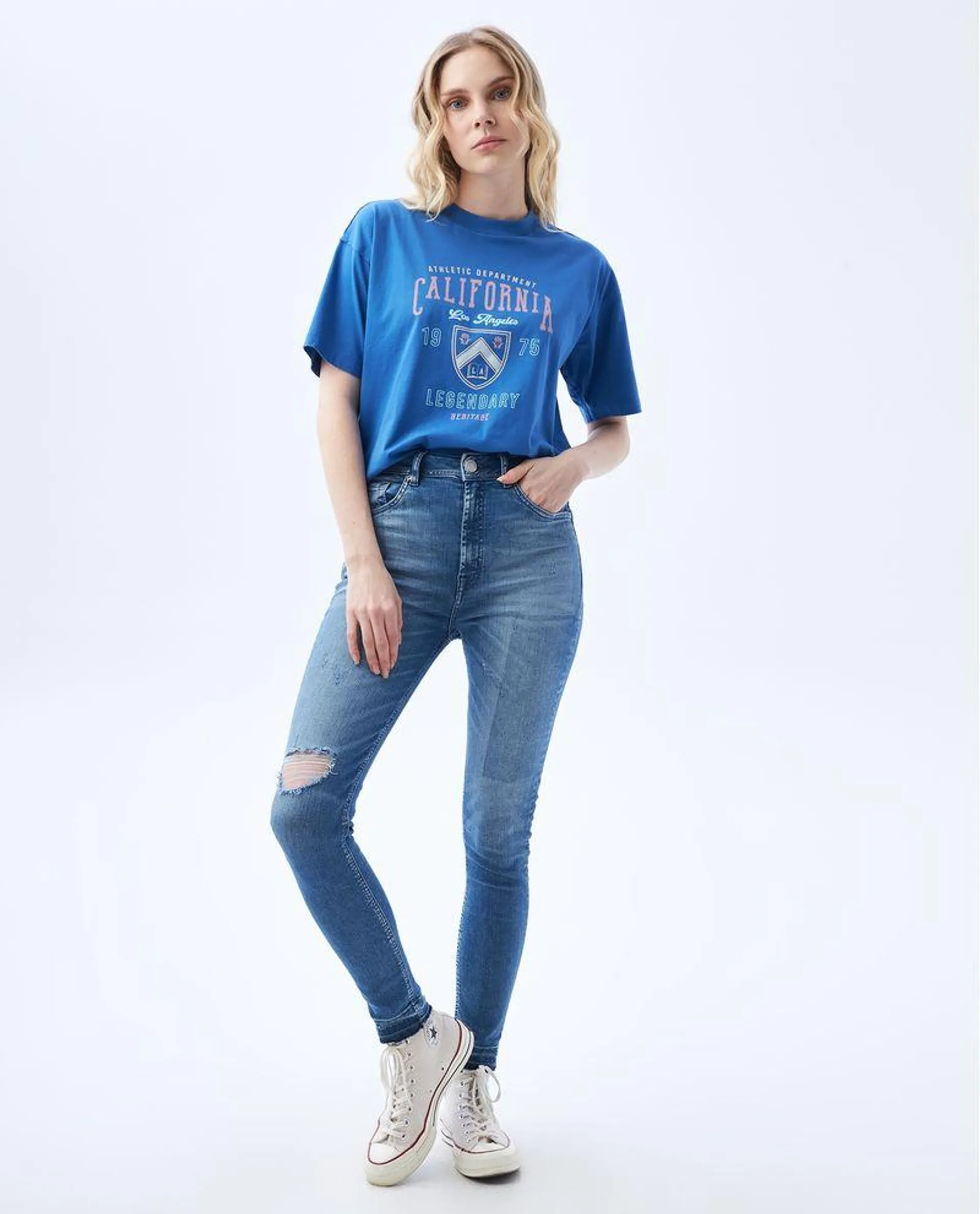 Jean Jegging fit tiro súper alto para mujer