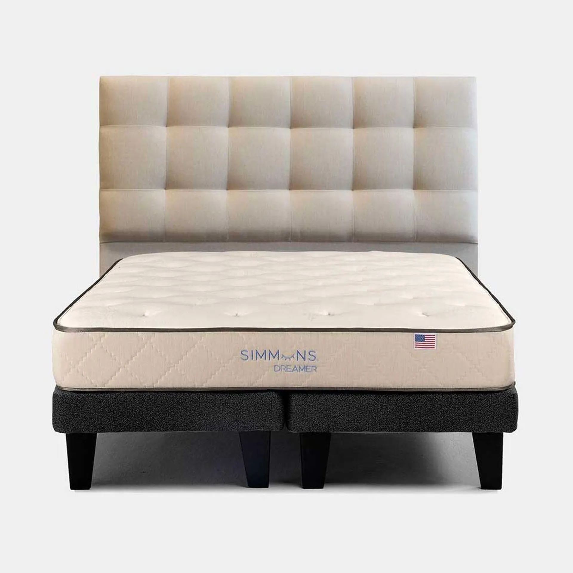 Cama Europea Simmons 2 Plazas Dreamer + Respaldo