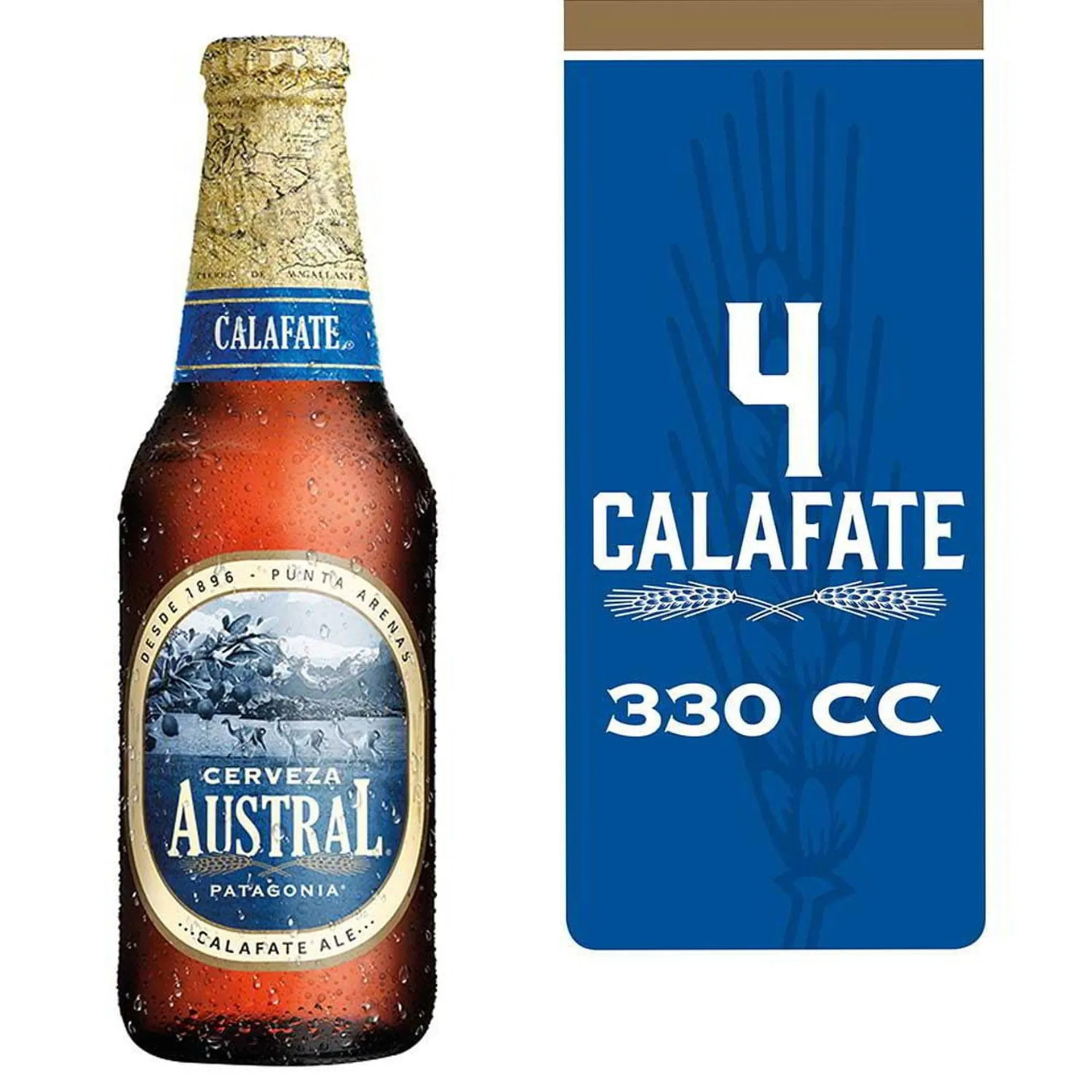 Pack 4 un. Cerveza Austral Calafate botella 330 cc