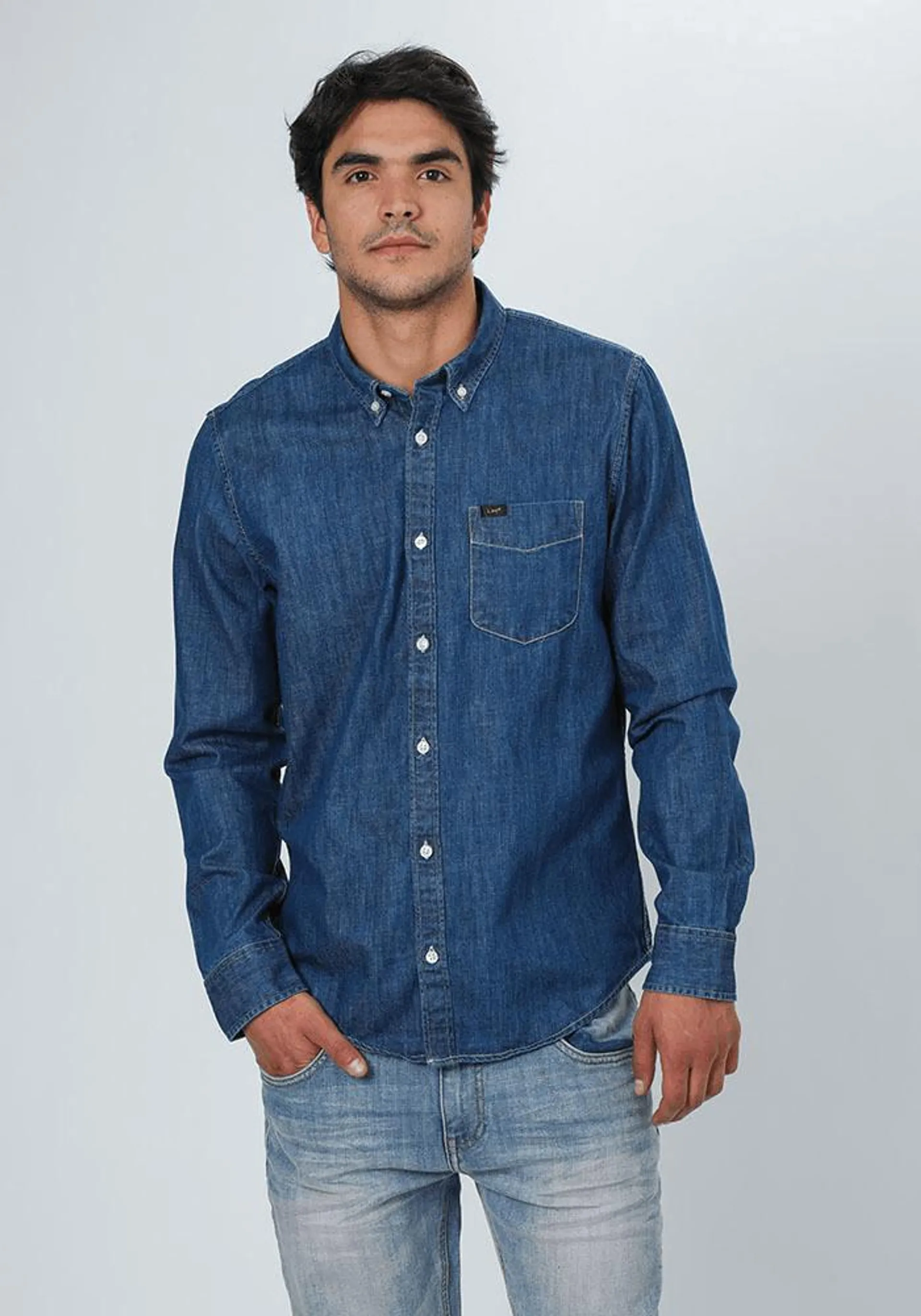Camisa Hombre Lee® Button Down Dipped Blue