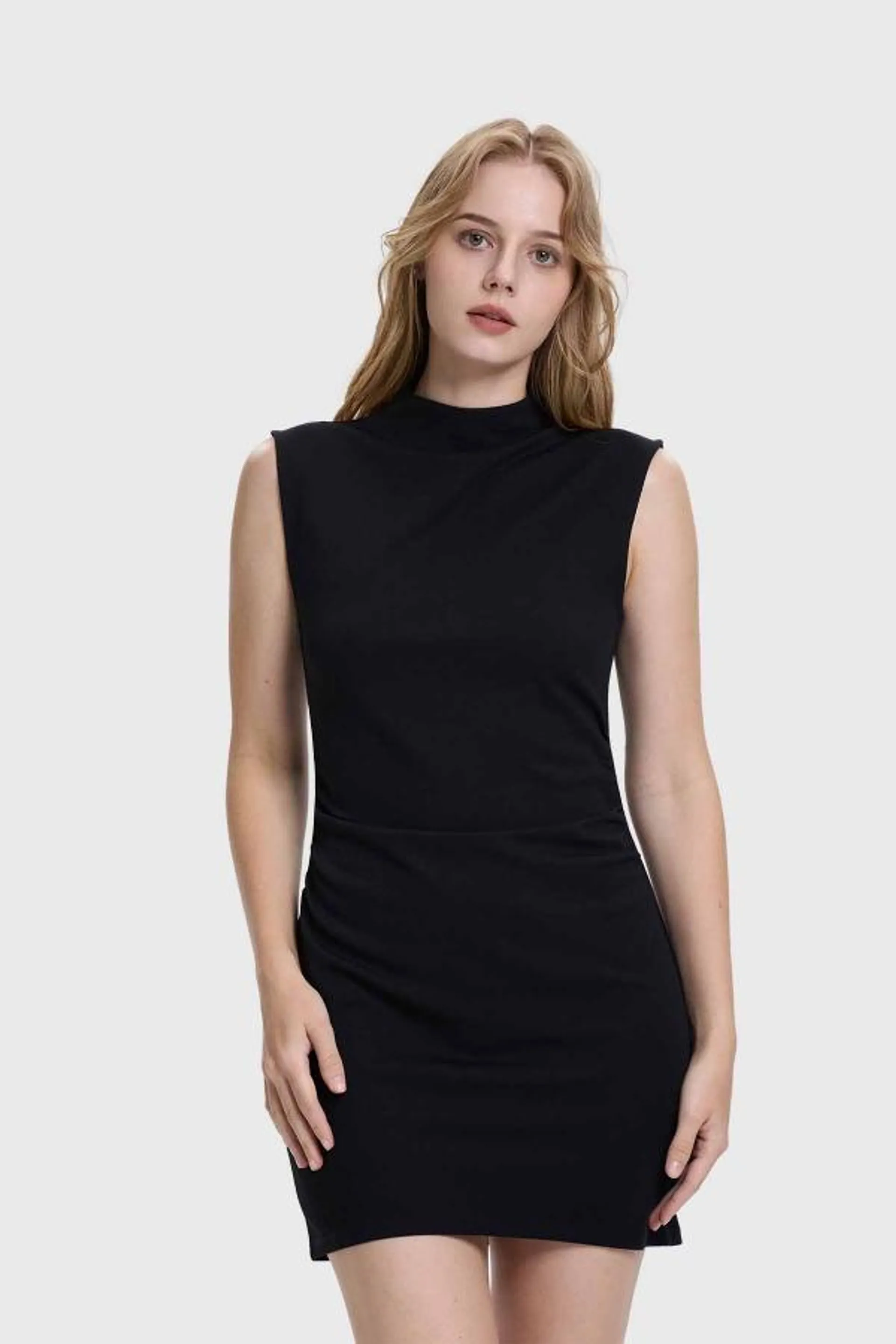 Vestido mujer liso negro