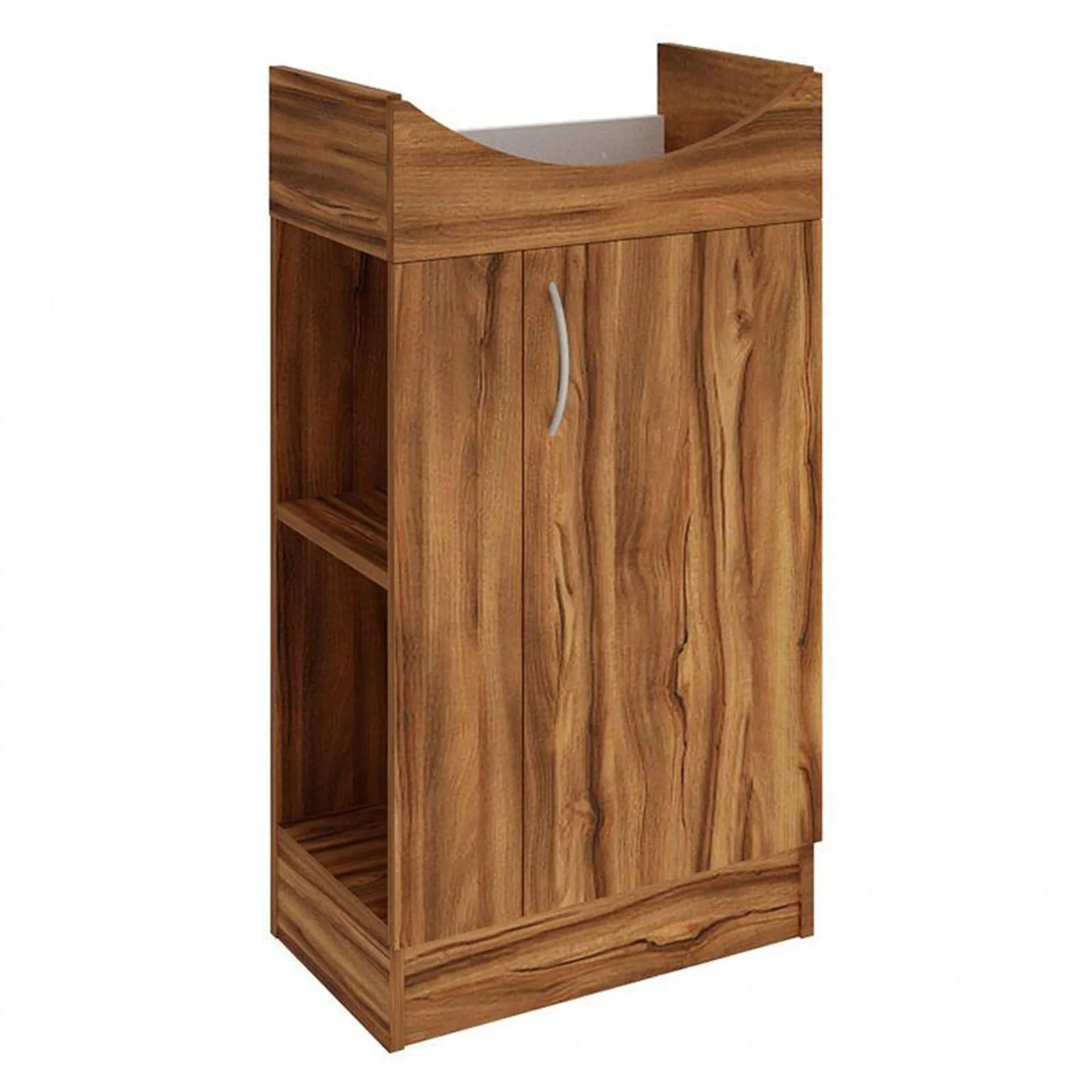 Mueble Vanitorio 47 x 30 x 87 cm 1 Puerta + Repisa Lateral Nogal