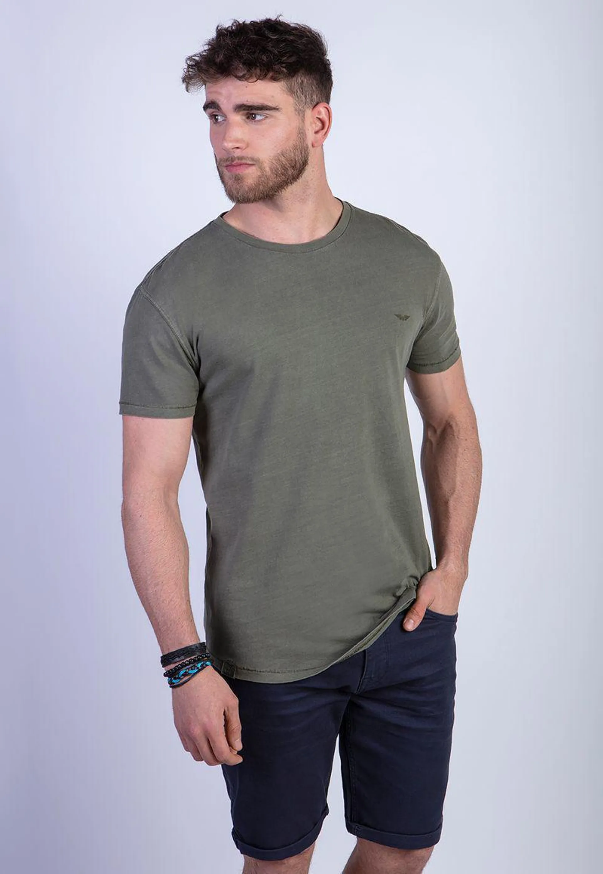 Polera Cuello Redondo Lavada Chicago Militar