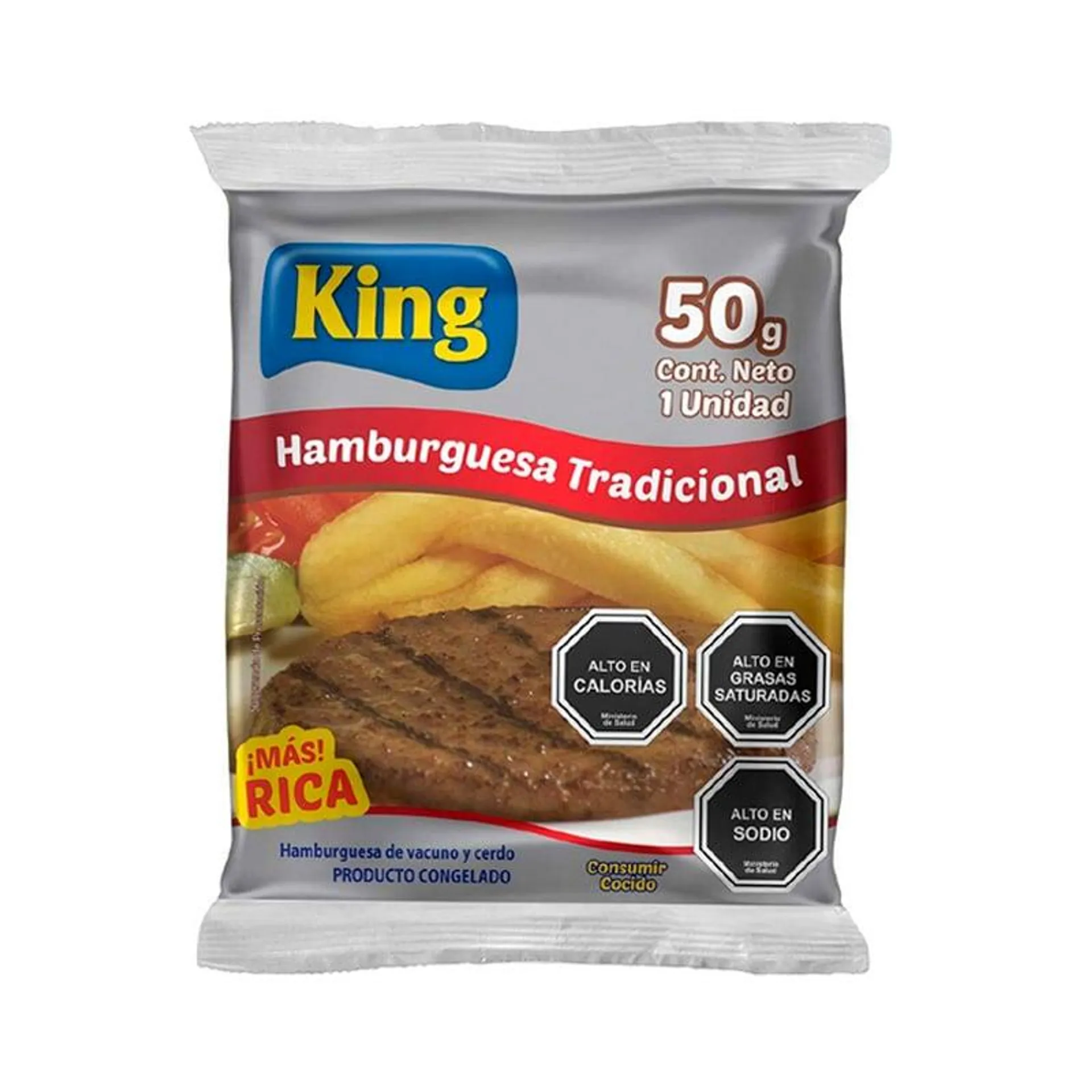 Hamburguesa King Vacuno 50 Grs