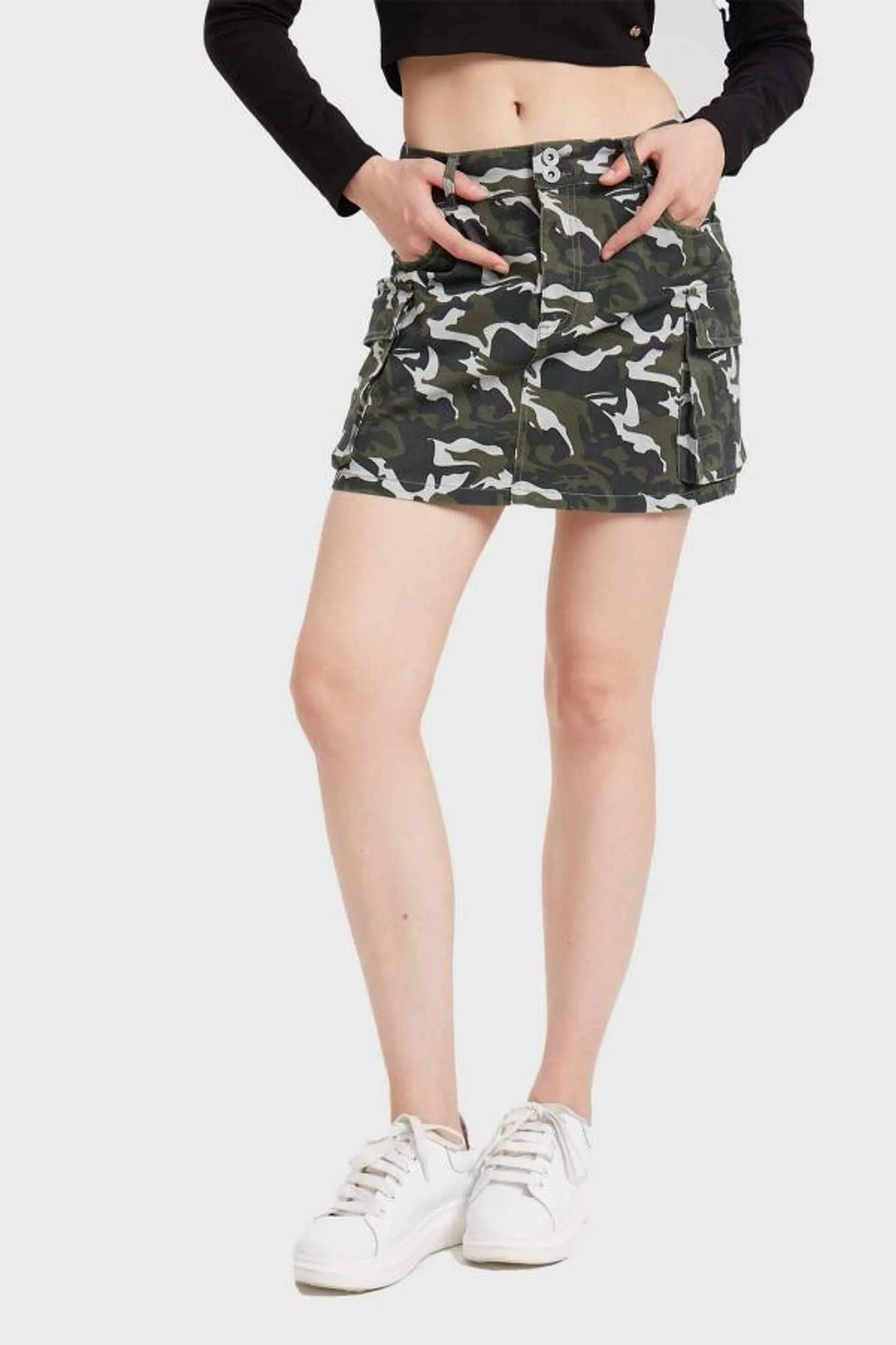 Falda mujer camo verde militar