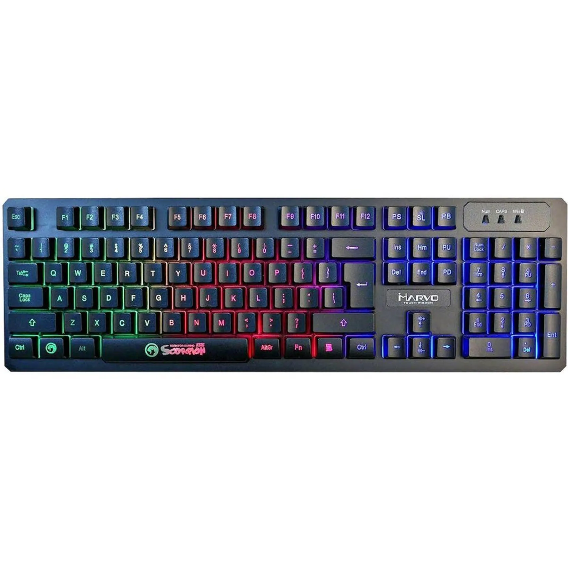 MARVO TECLADO GAMER MEMBRANA K616 ALÁMBRICO USB LUZ RGB