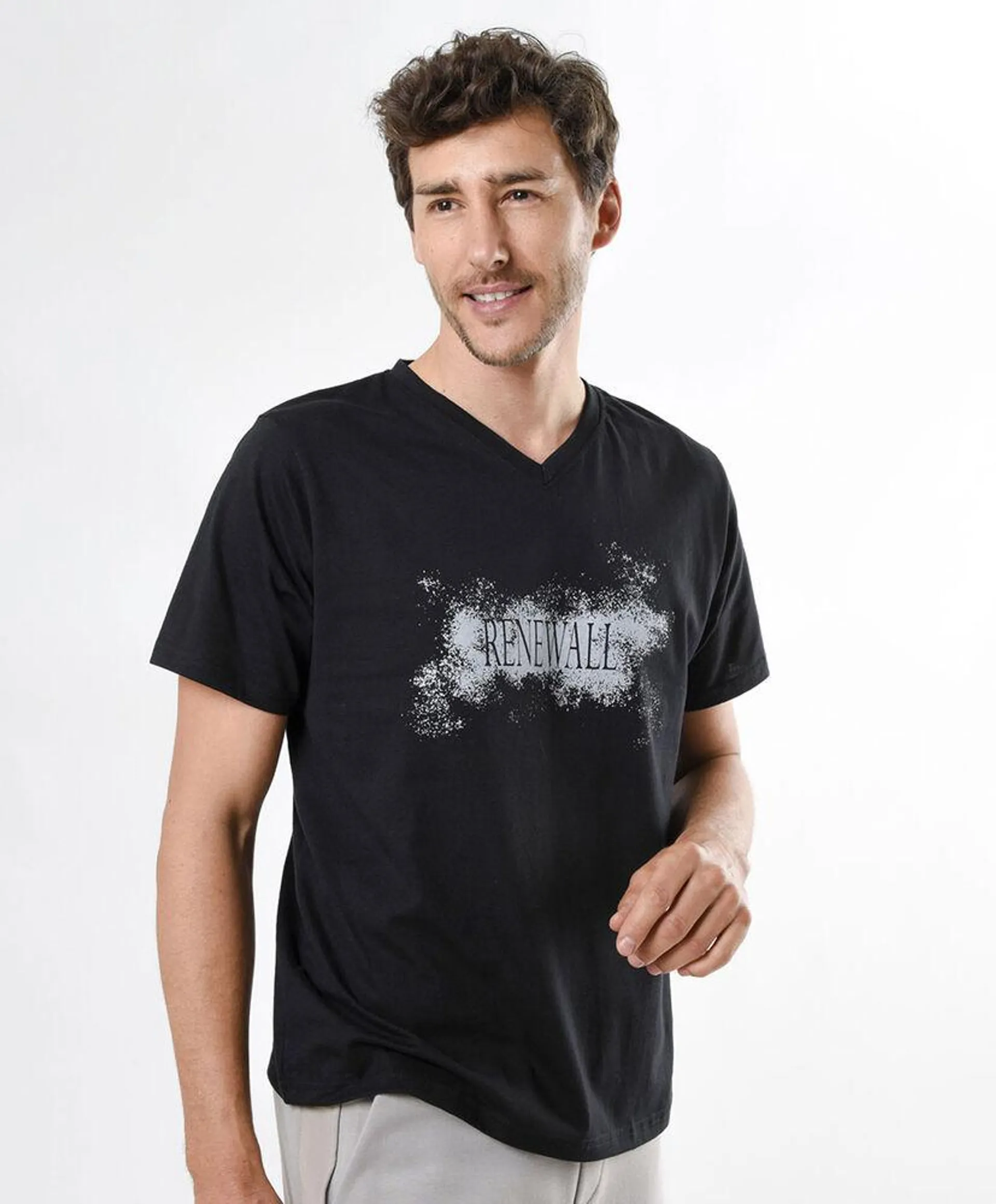 Polera hombre estampado frase