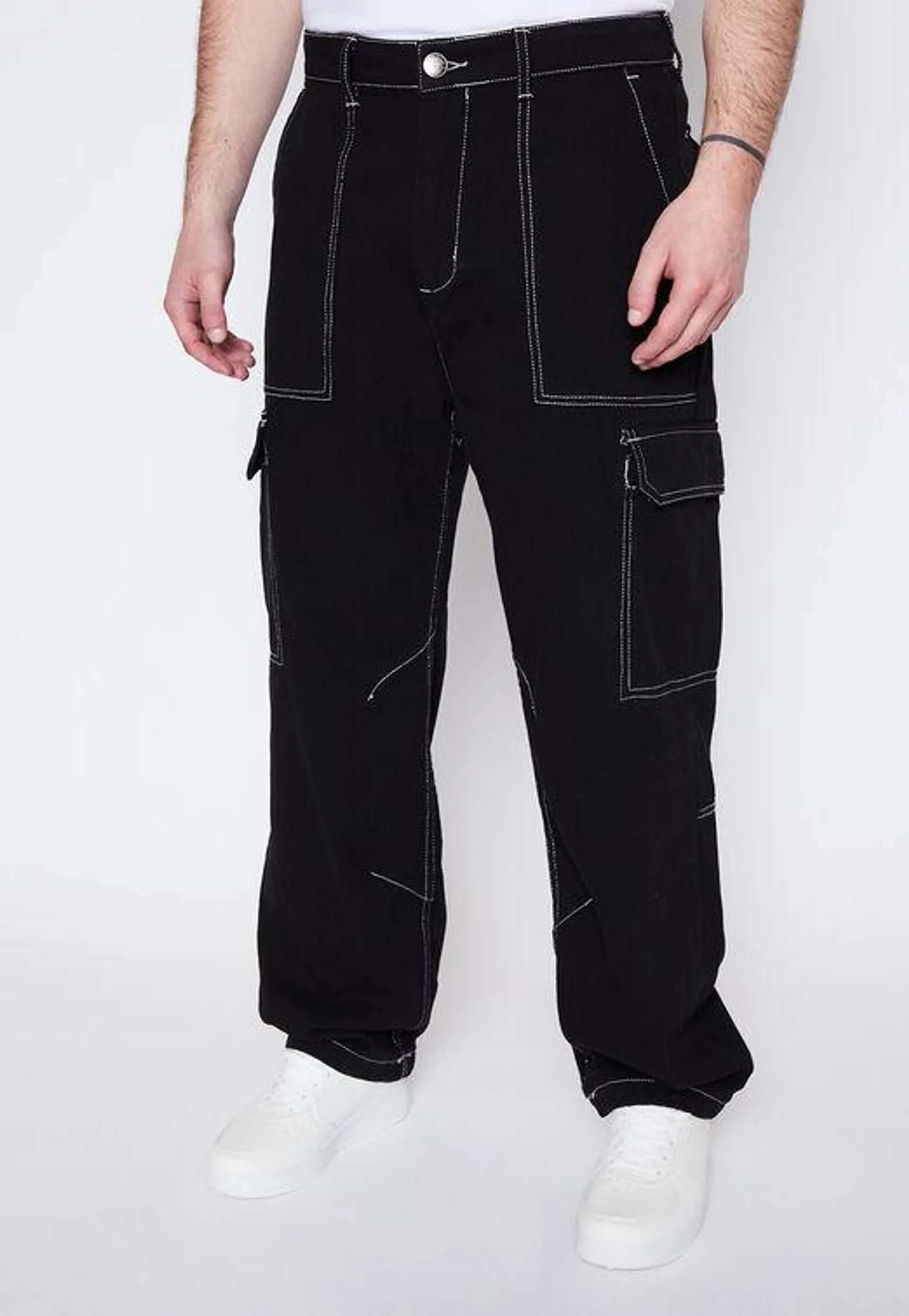 Jeans Hombre Negro Cargo Family Shop