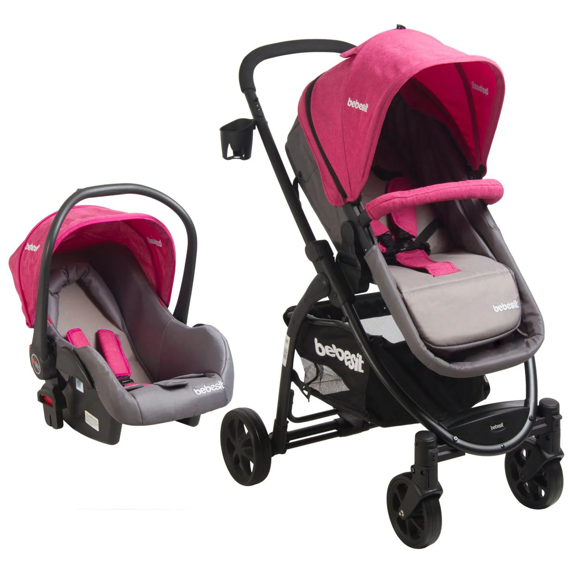 Coche Travel System Fénix Rosado