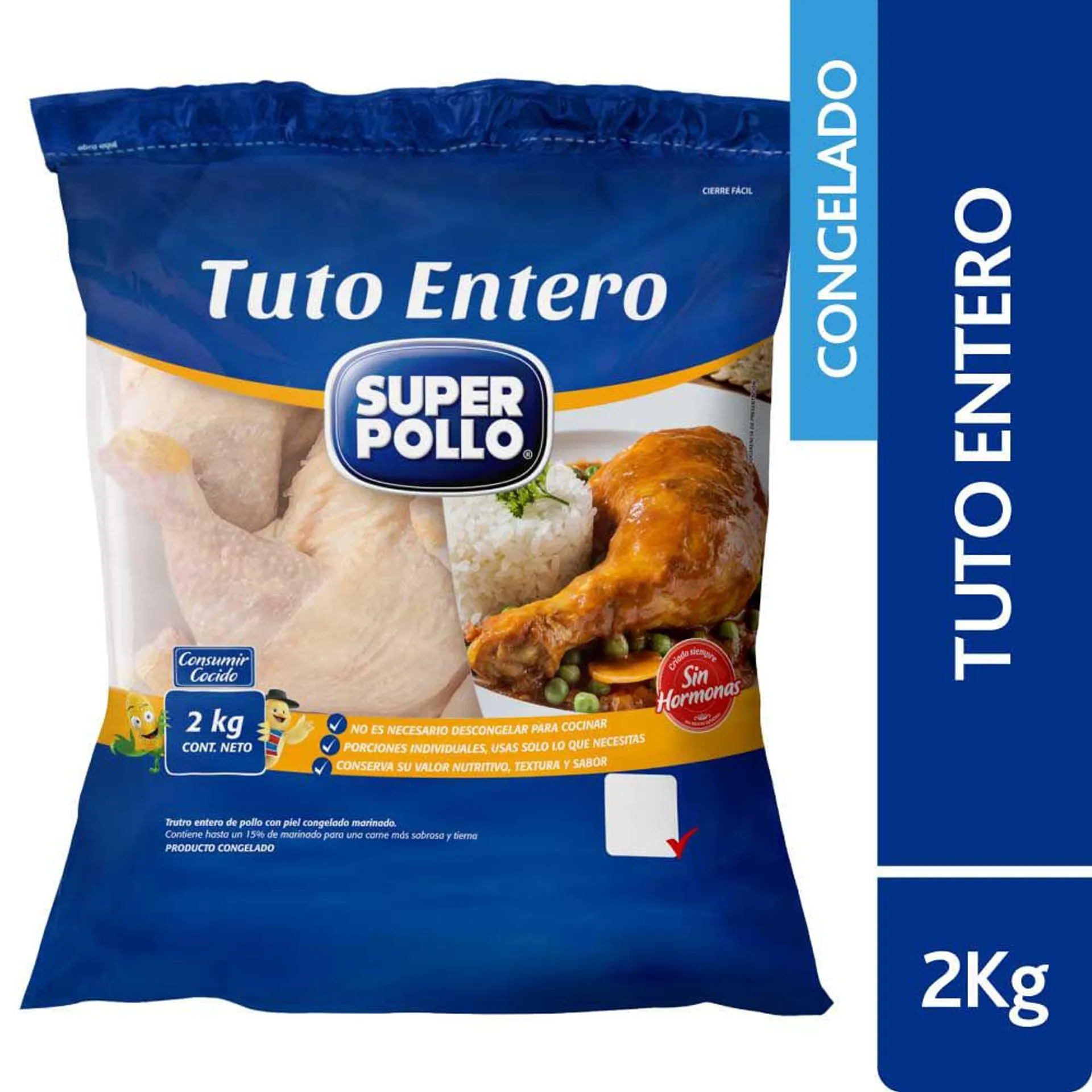 Tuto de pollo entero Super Pollo Super Pollo congelado 2 Kg