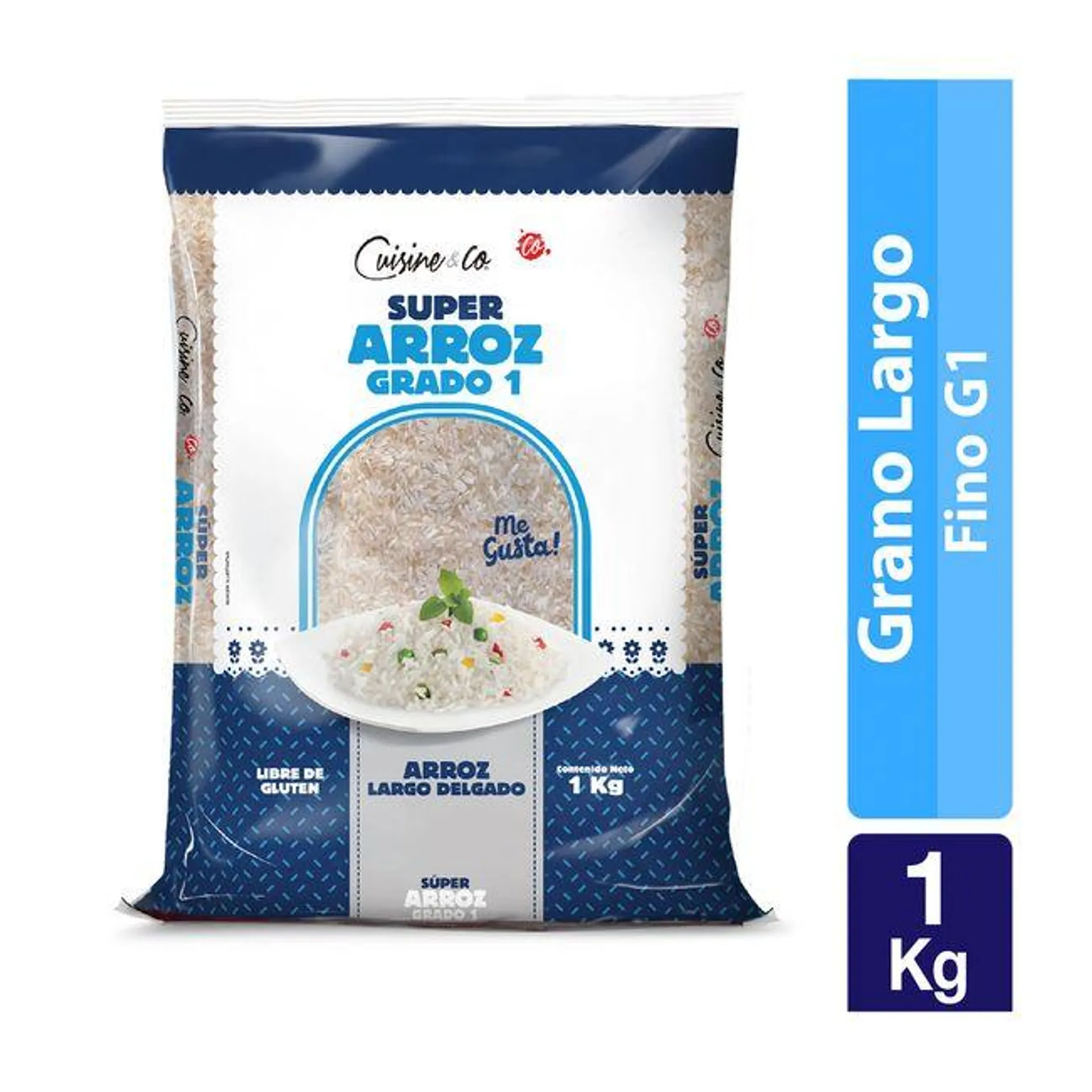 Arroz Grado 1 Grano Largo y Delgado 1 kg