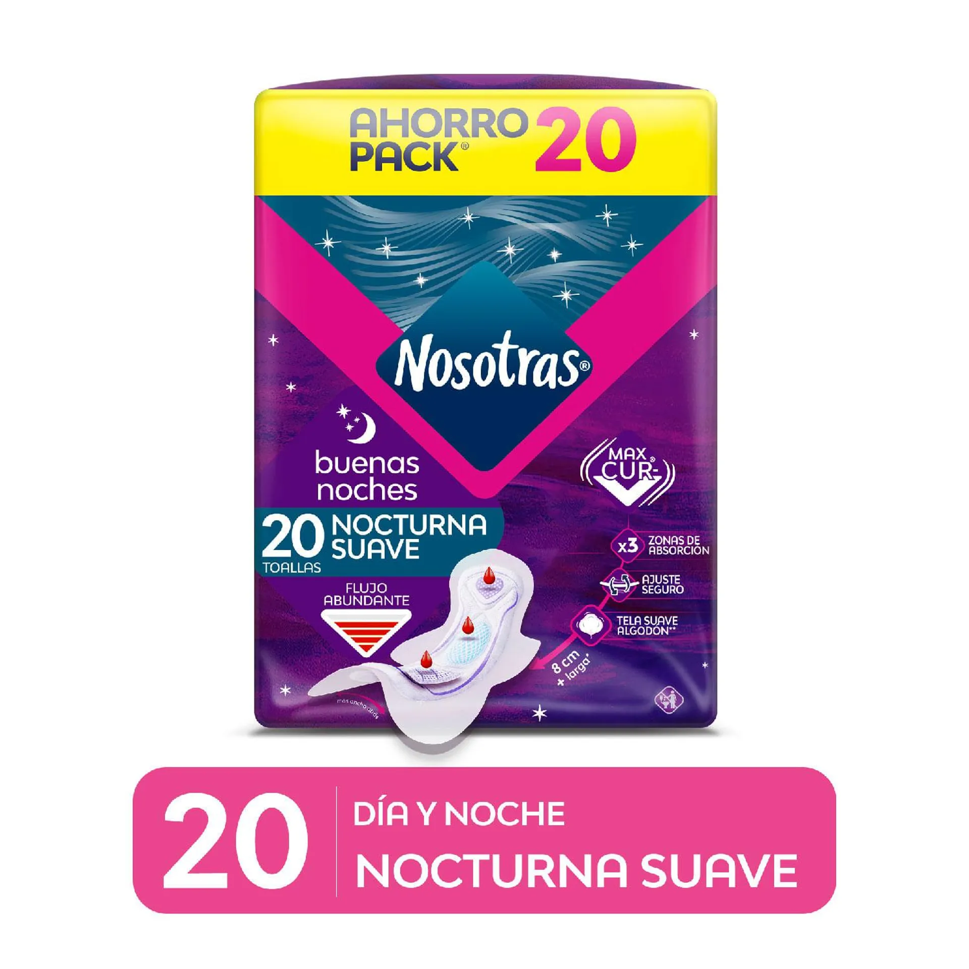 Toallas Higiénicas Nosotras Buenas Noches Normal 20 un. | Jumbo.cl