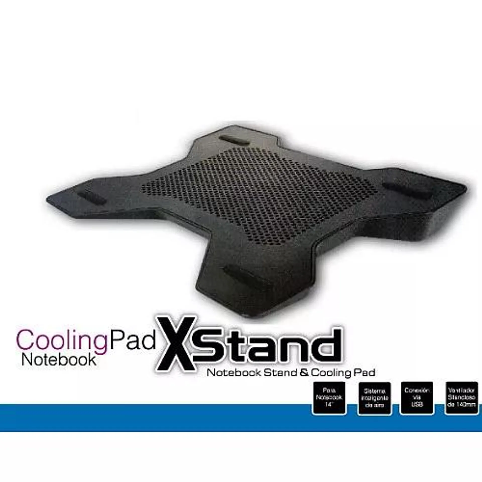 Base Cooler XStand para Notebook hasta 14" Ventilador en forma de X - #CPX6