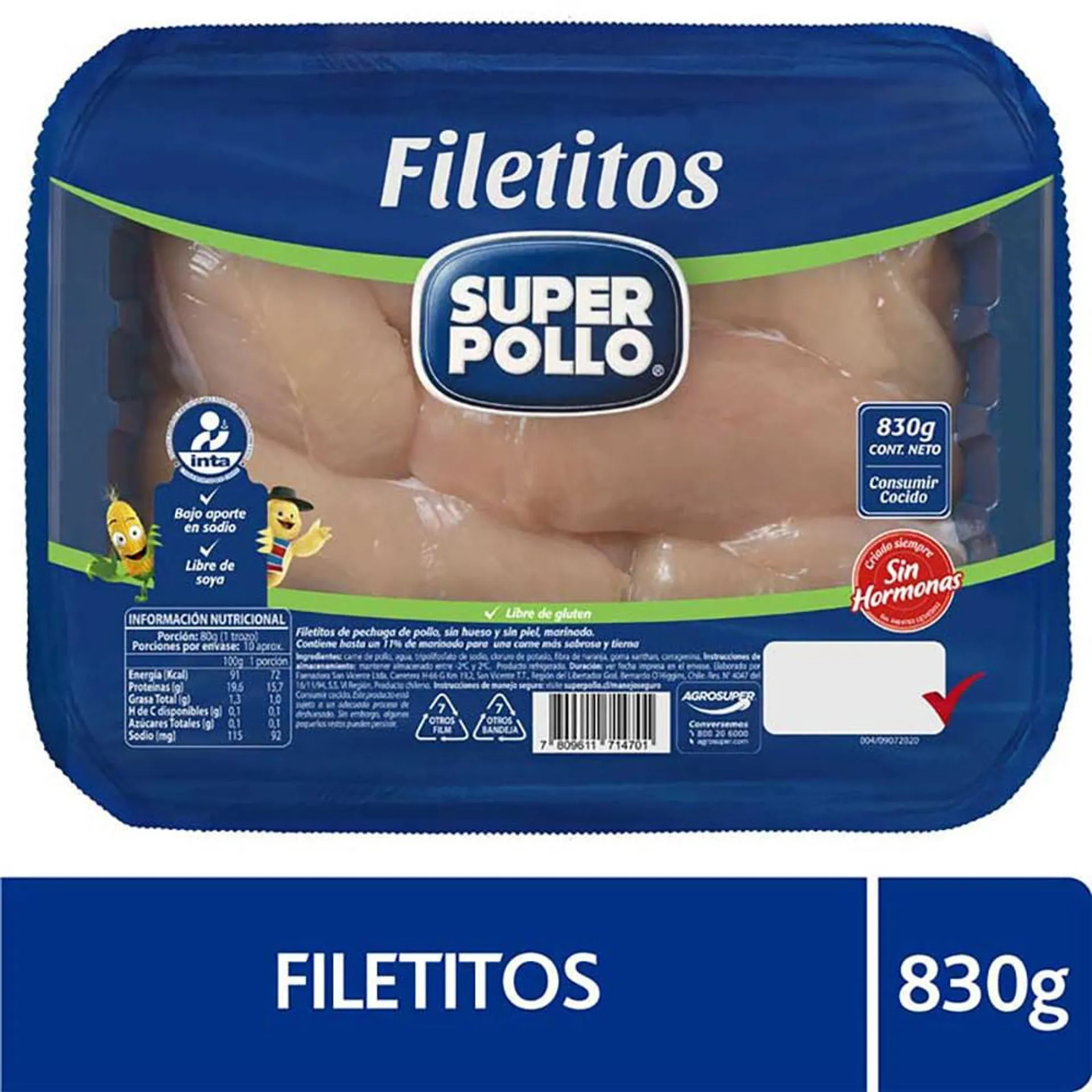 Filetitos de pollo Super Pollo 830 g