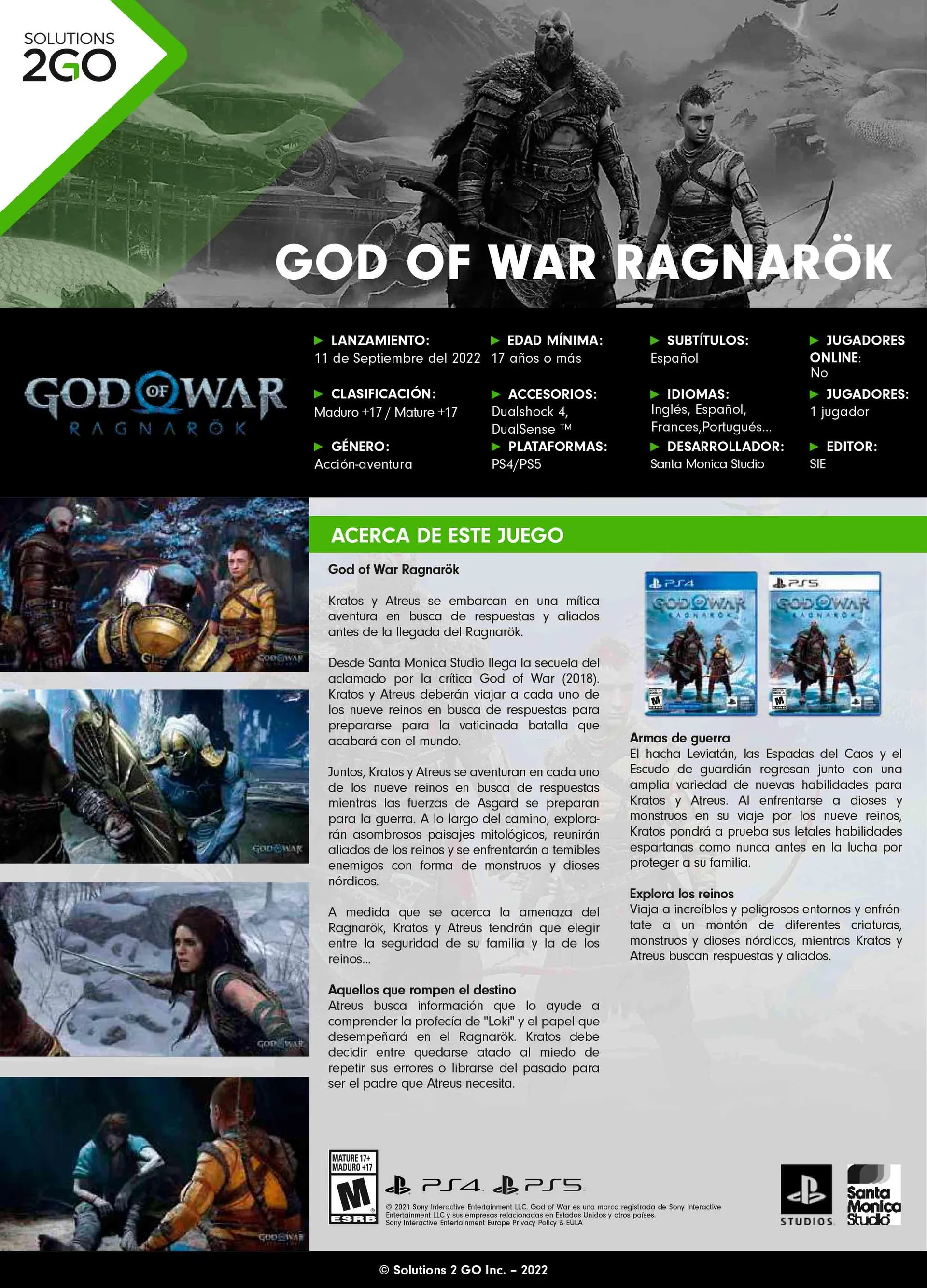 Video Juego God Of War Ragnarok Ps5