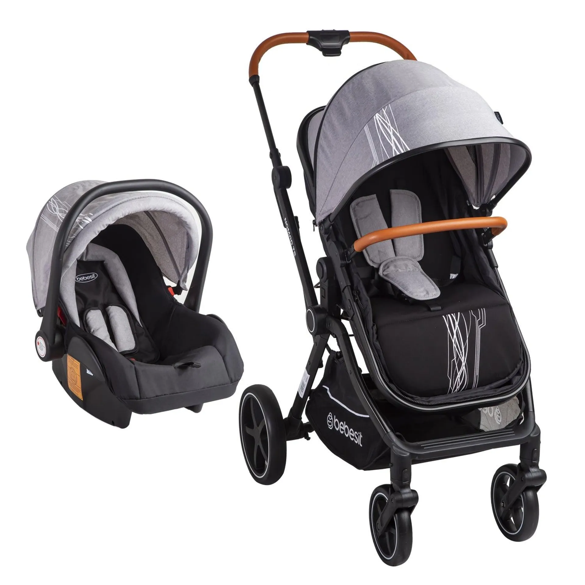 Coche Cuna Travel System Nomad Gris