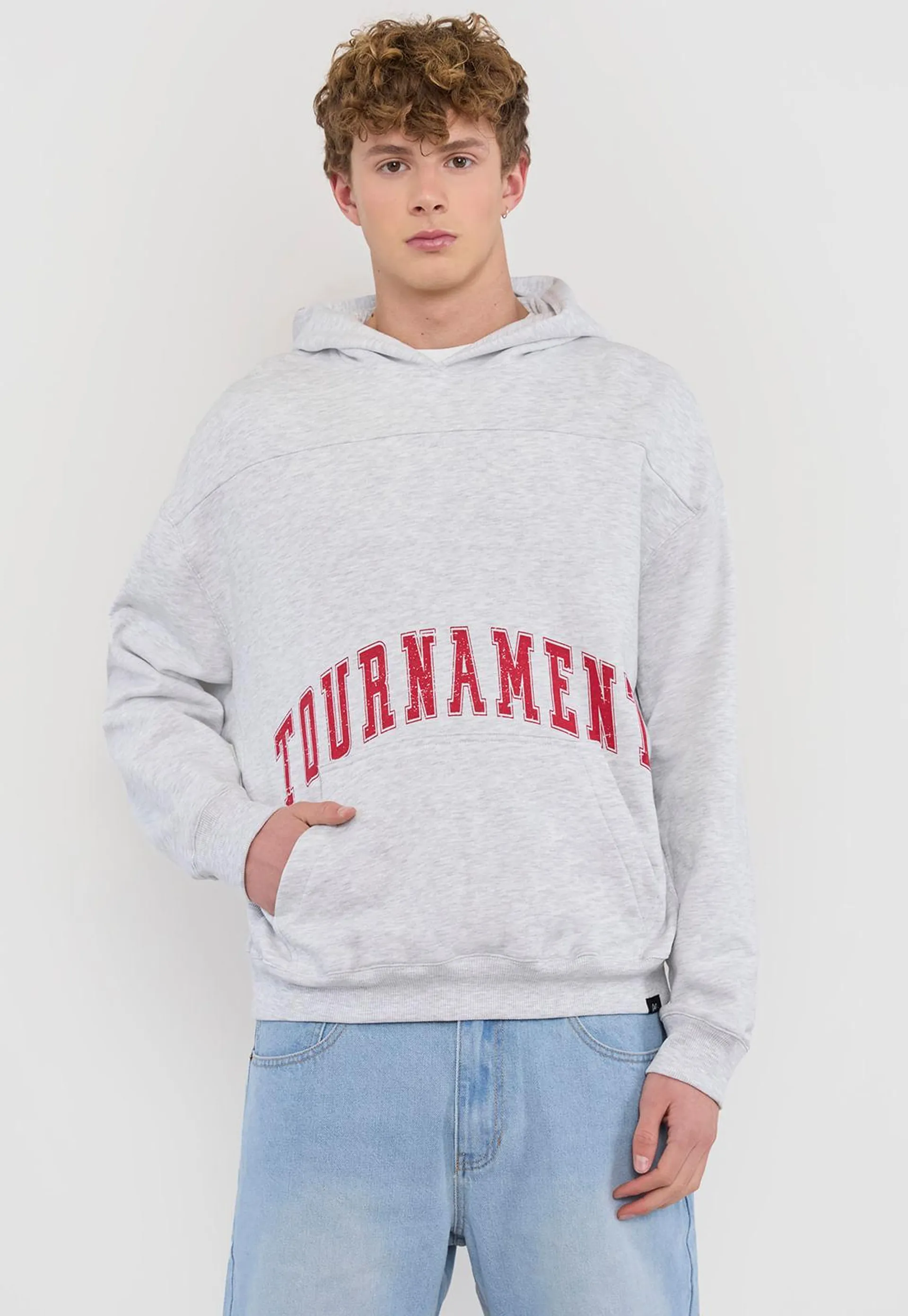 Polerón Hombre Hoodie Print Gris