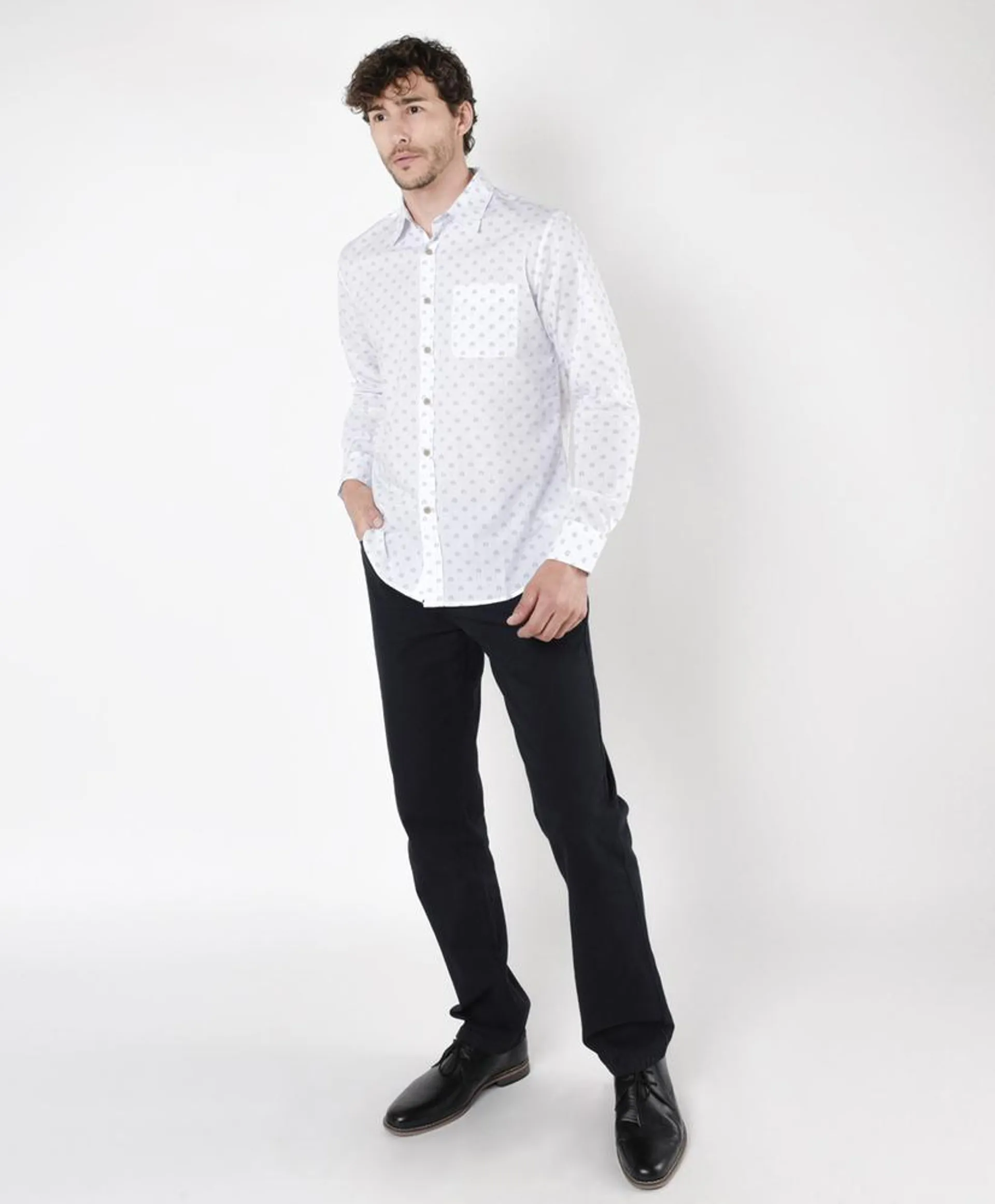 Camisa hombre mini diseño azul