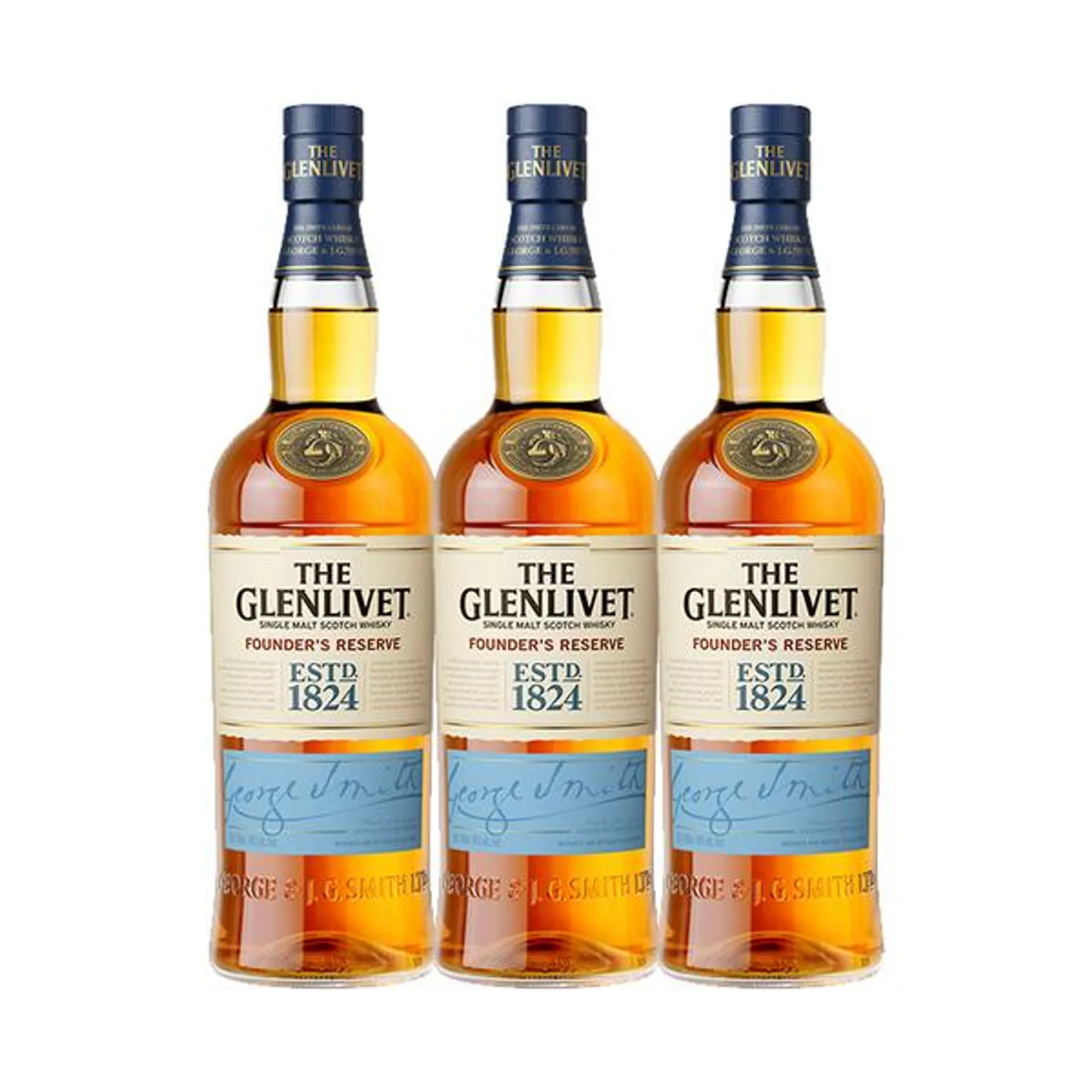 Whisky The Glenlivet Single Malt Founders Reserve Botella 700cc x3