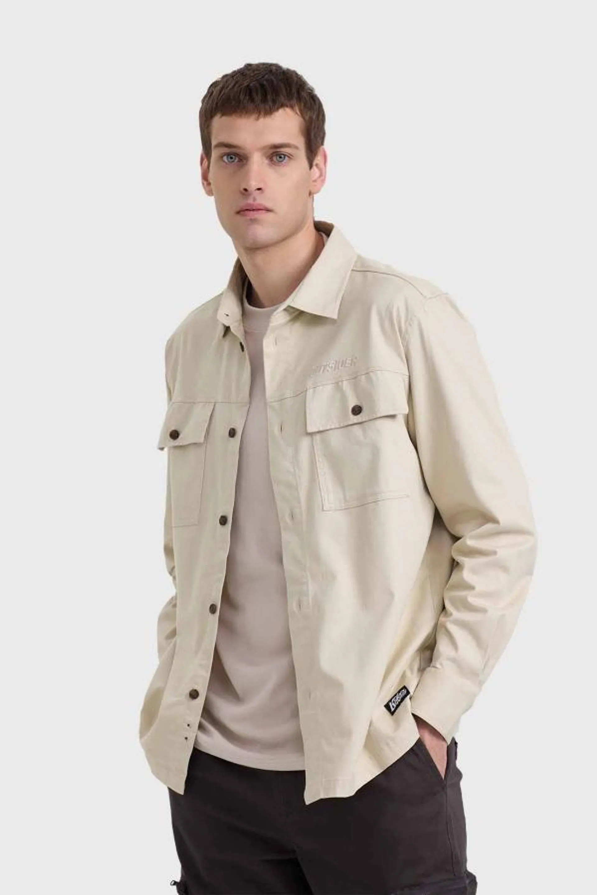 Camisa hombre over shirt beige