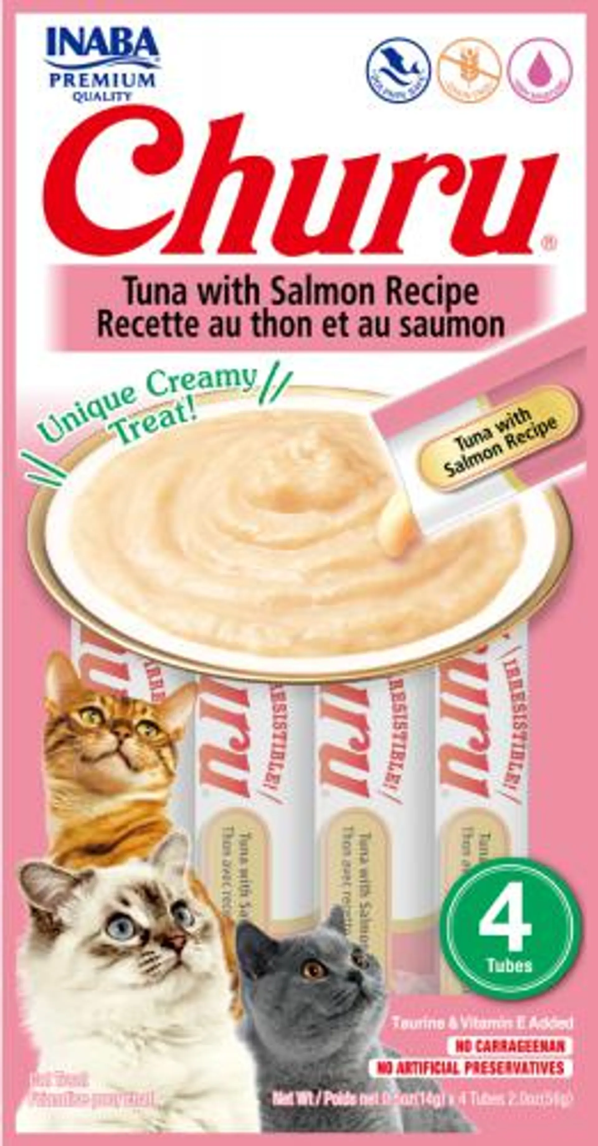 3X2 IB CHURU TUNA WITH SALMON RECIPE, 56 GR 4 UNID