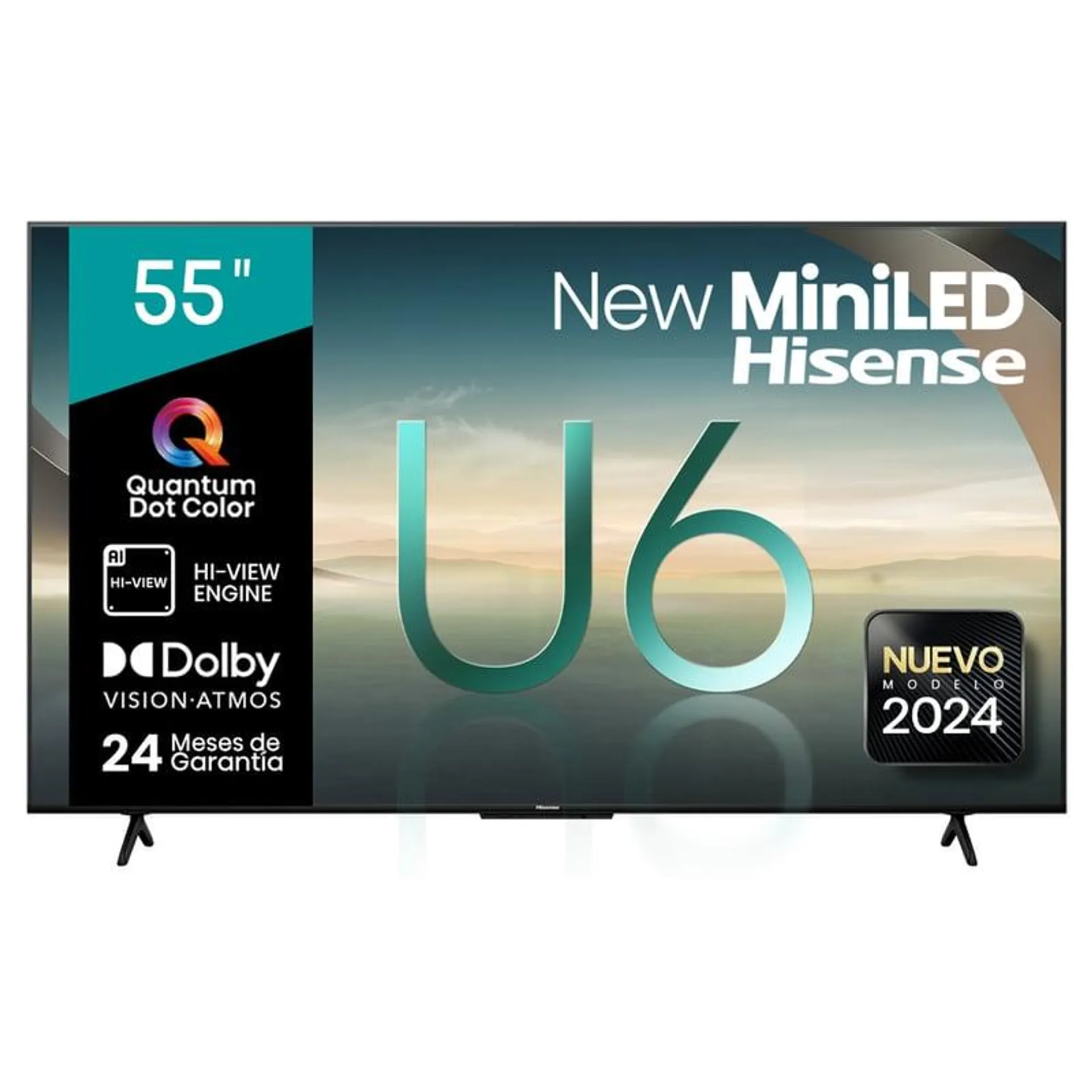 Mini LED Smart TV 55" U6N 4K Ultra HD Google TV Hisense