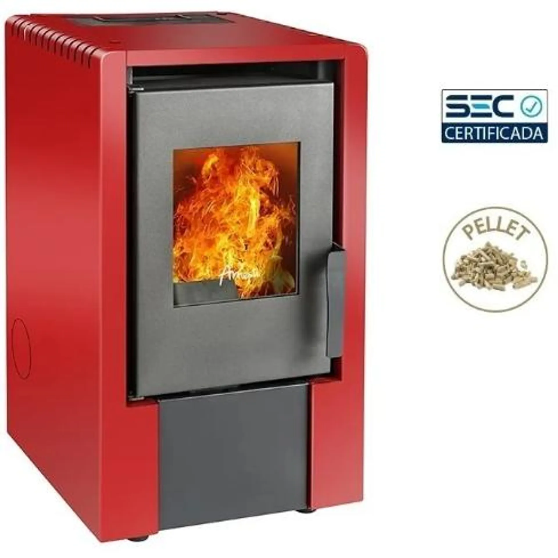 ESTUFA A PELLET ITALY 6100 ROJO