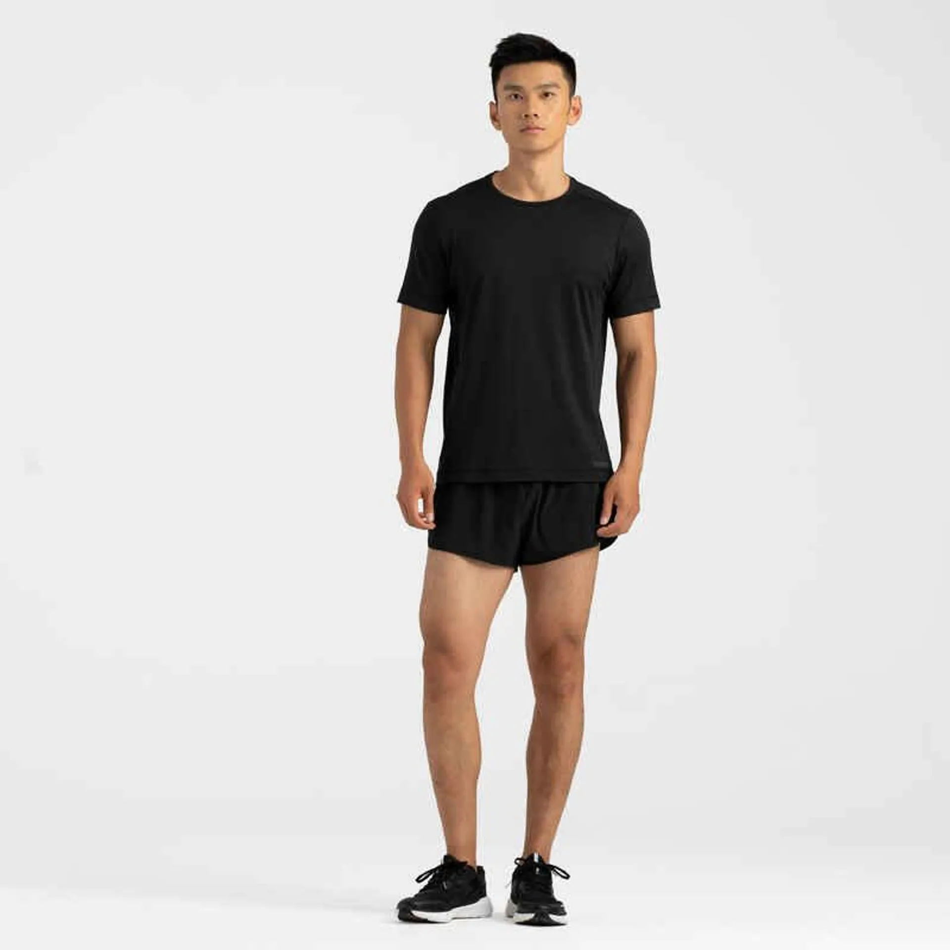 POLERA RUNNING TRANSPIRABLE HOMBRE - KIPRUN 100 DRY NEGRO