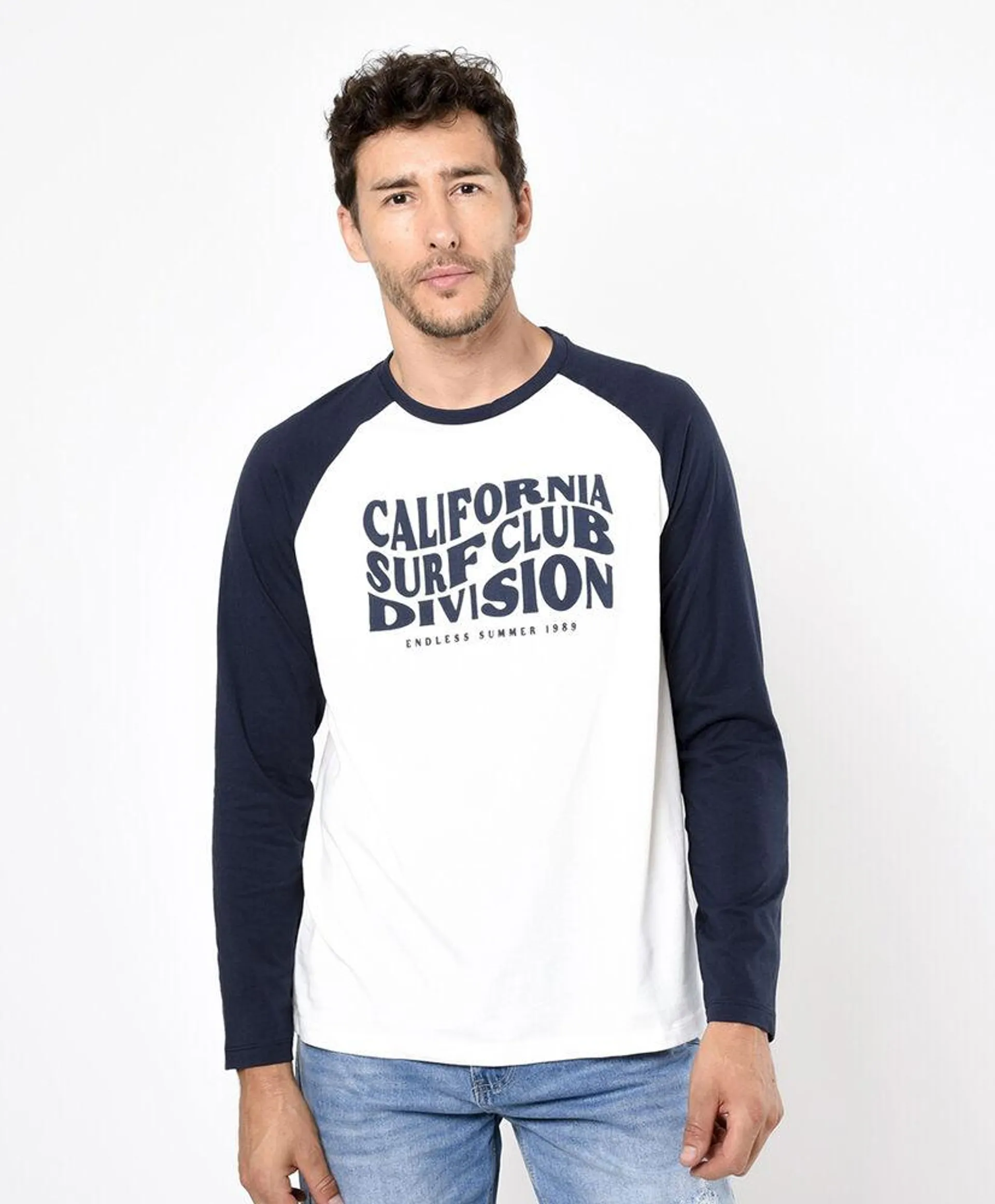 Polera hombre california bicolor