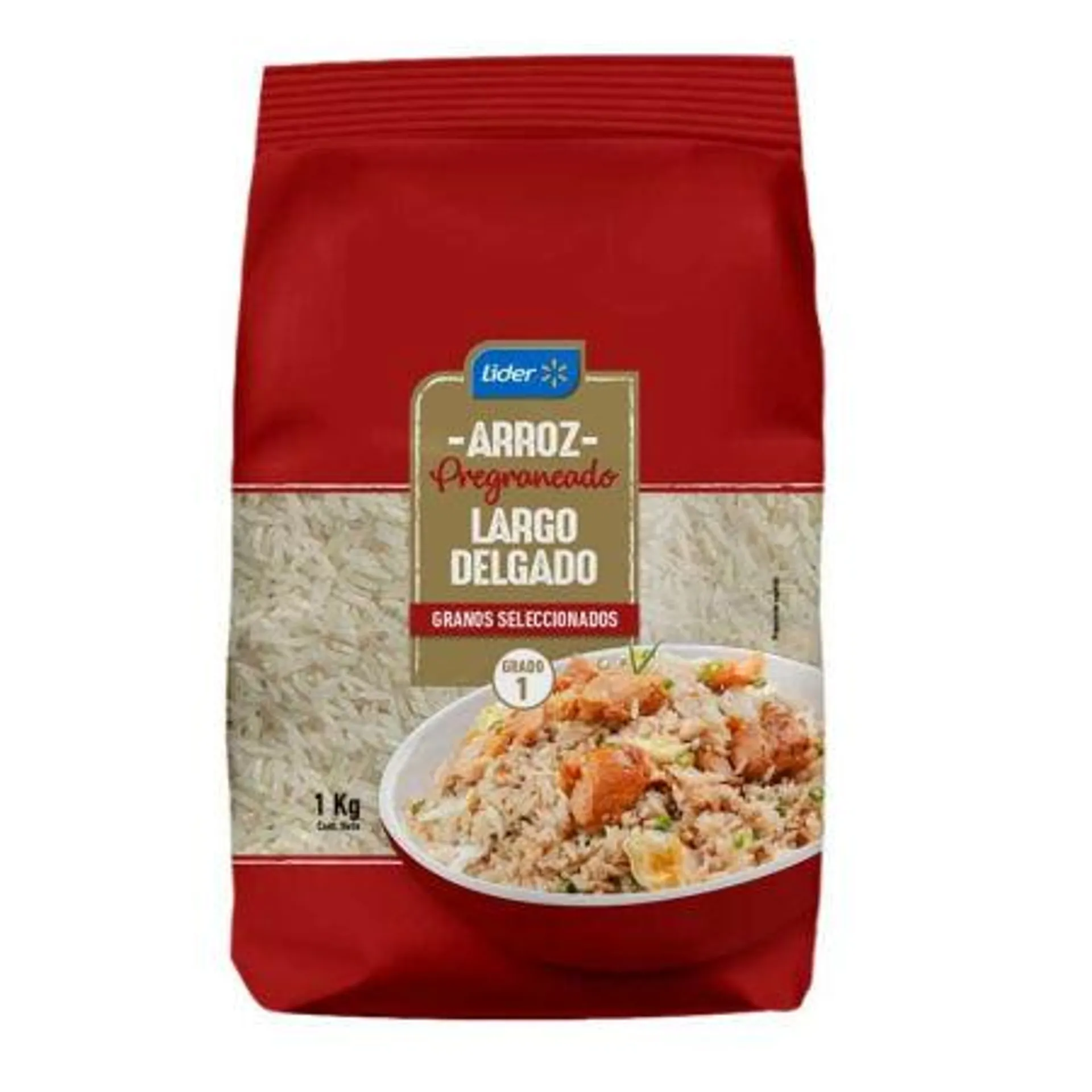 Lider - Arroz Pre Graneado Grado 1 Grano Largo, 1 kg