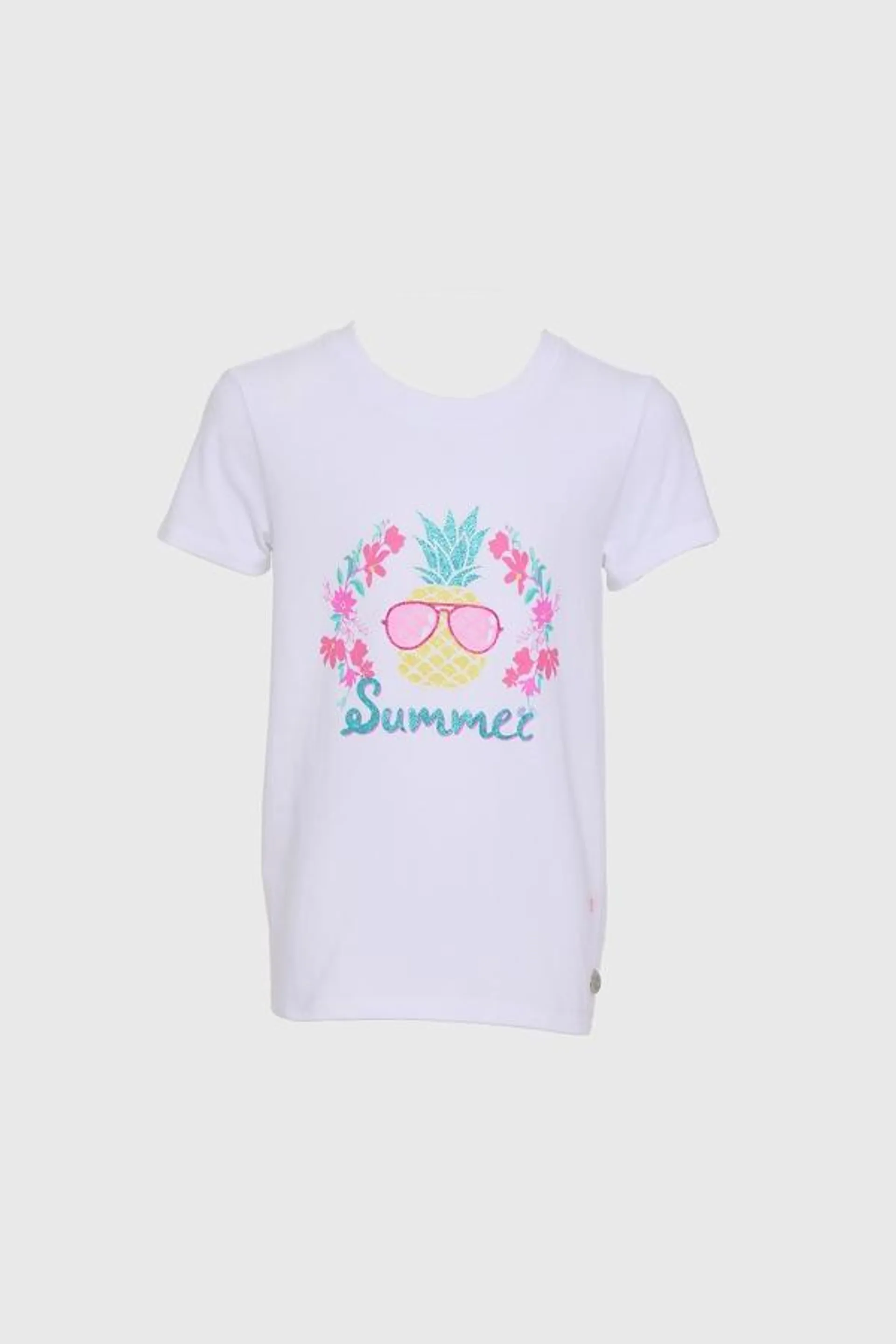 Polera niÑa print blanco i