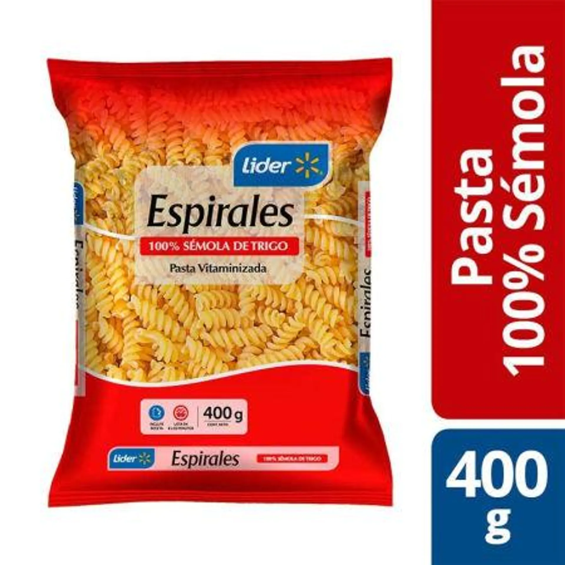 Lider - Pasta espirales, 400 g