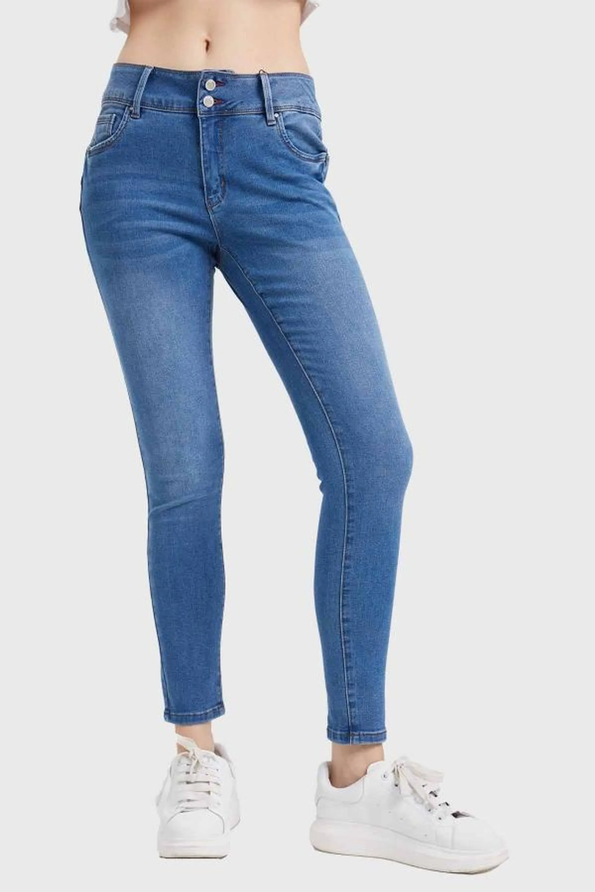 Jeans mujer skinny kim lavado azul