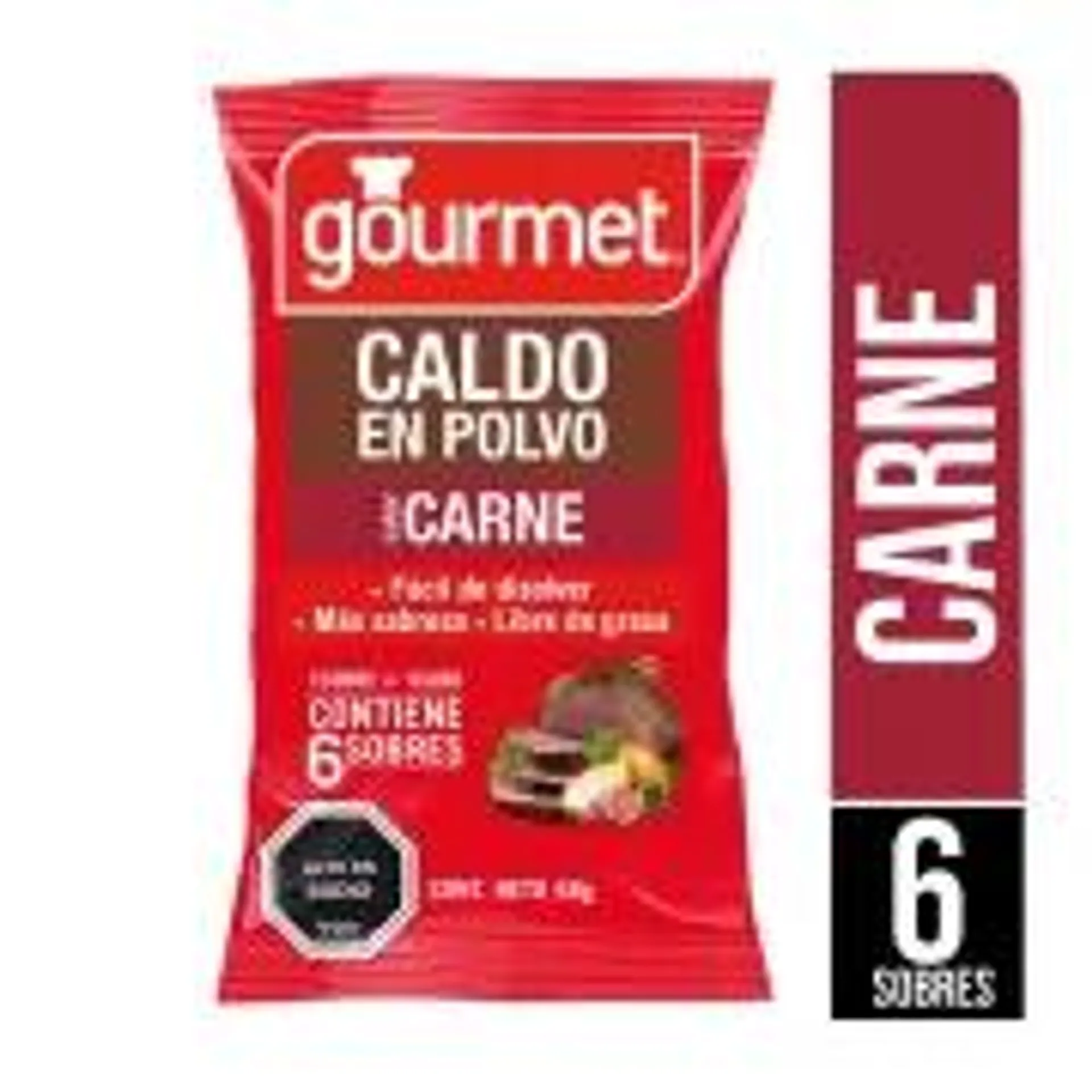 Caldo en Polvo Carne 6 Sobres) Bolsa, 48 g