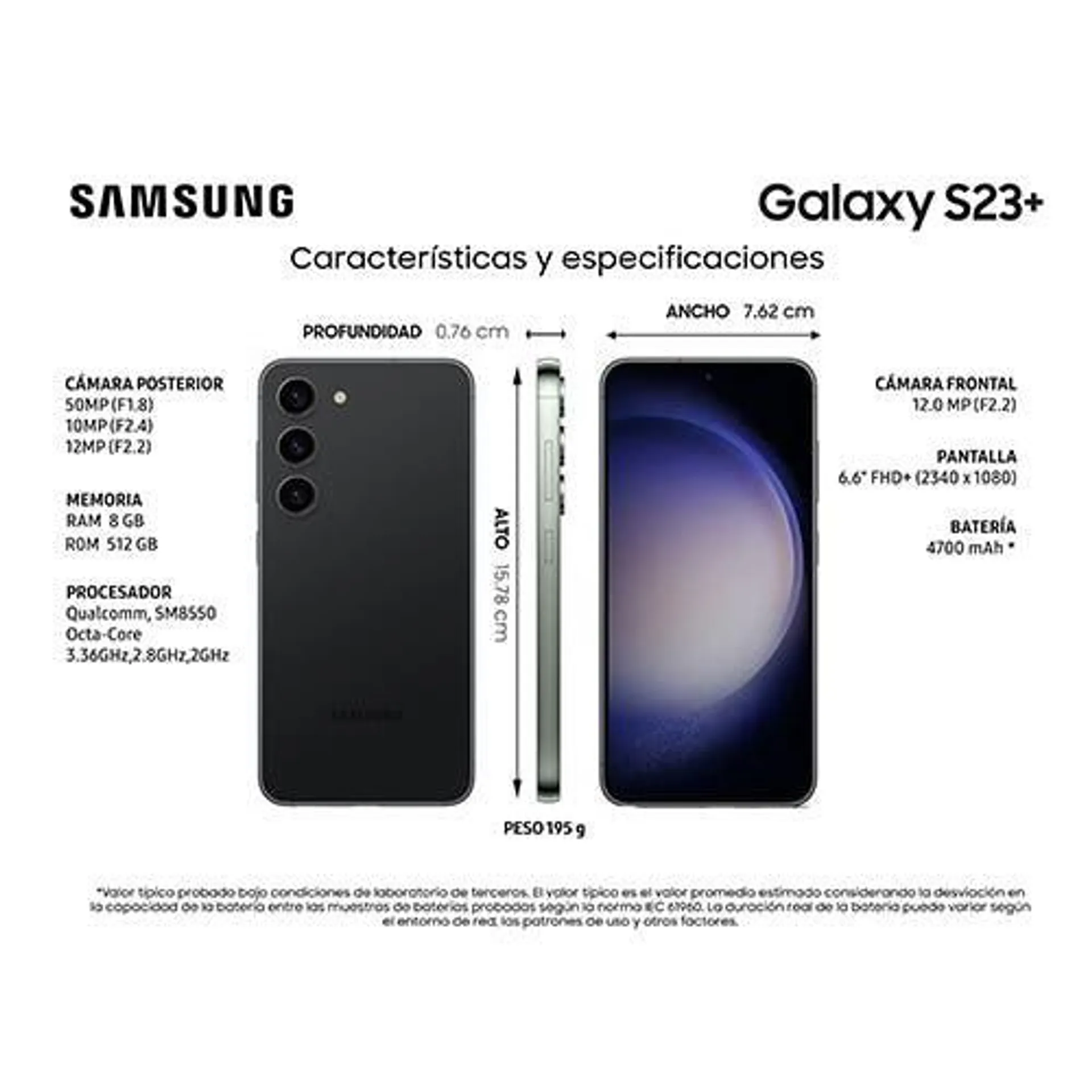 Samsung Galaxy S23+ 5G 512GB Phantom Black 6,6" Liberado