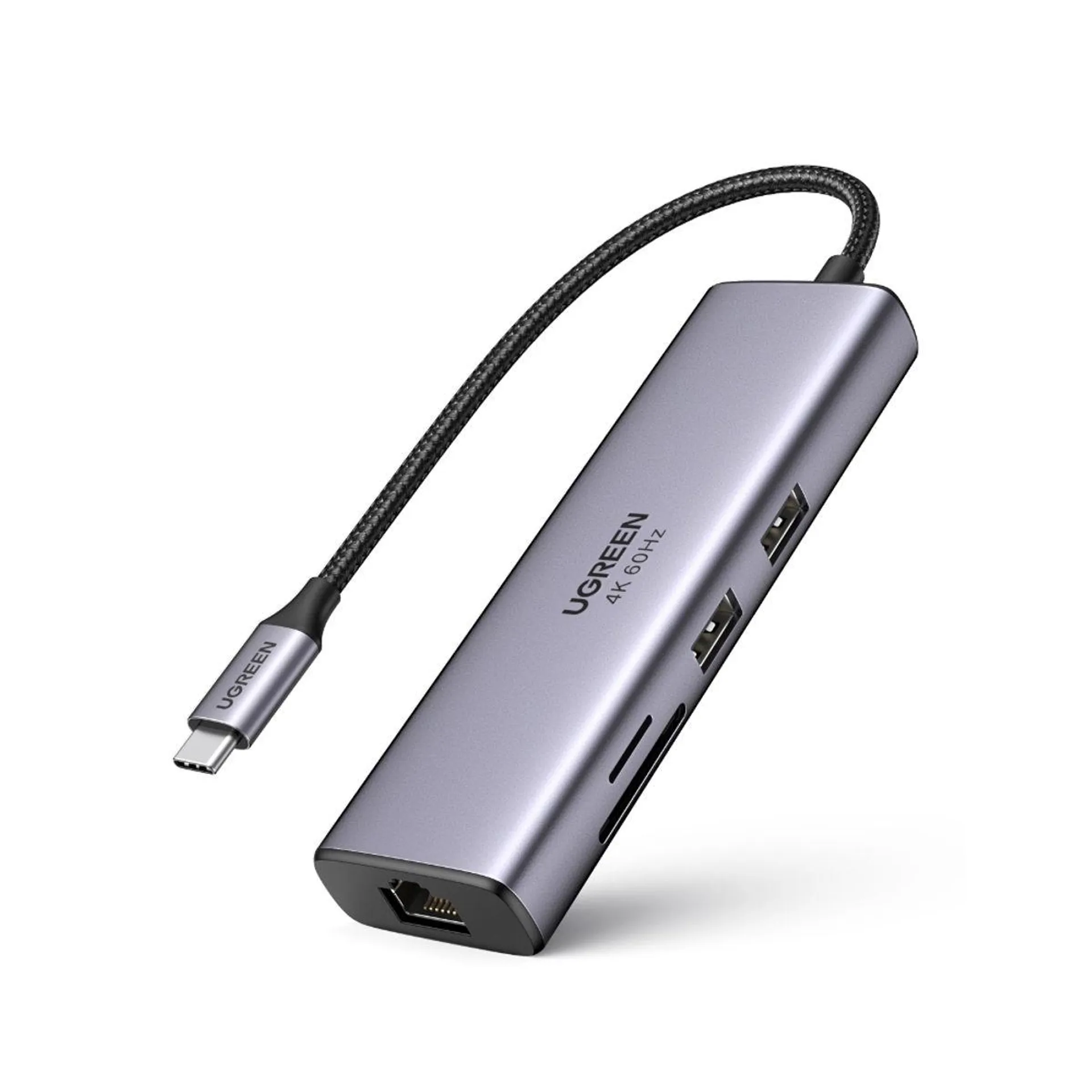 UGREEN MULTIPUERTO USB-C / (1HDMI 4K/60HZ)+(2USB 3.0)+(SD/MICROSD)+(RJ45 GIGABIT)+(INUSB-C PD) CM512