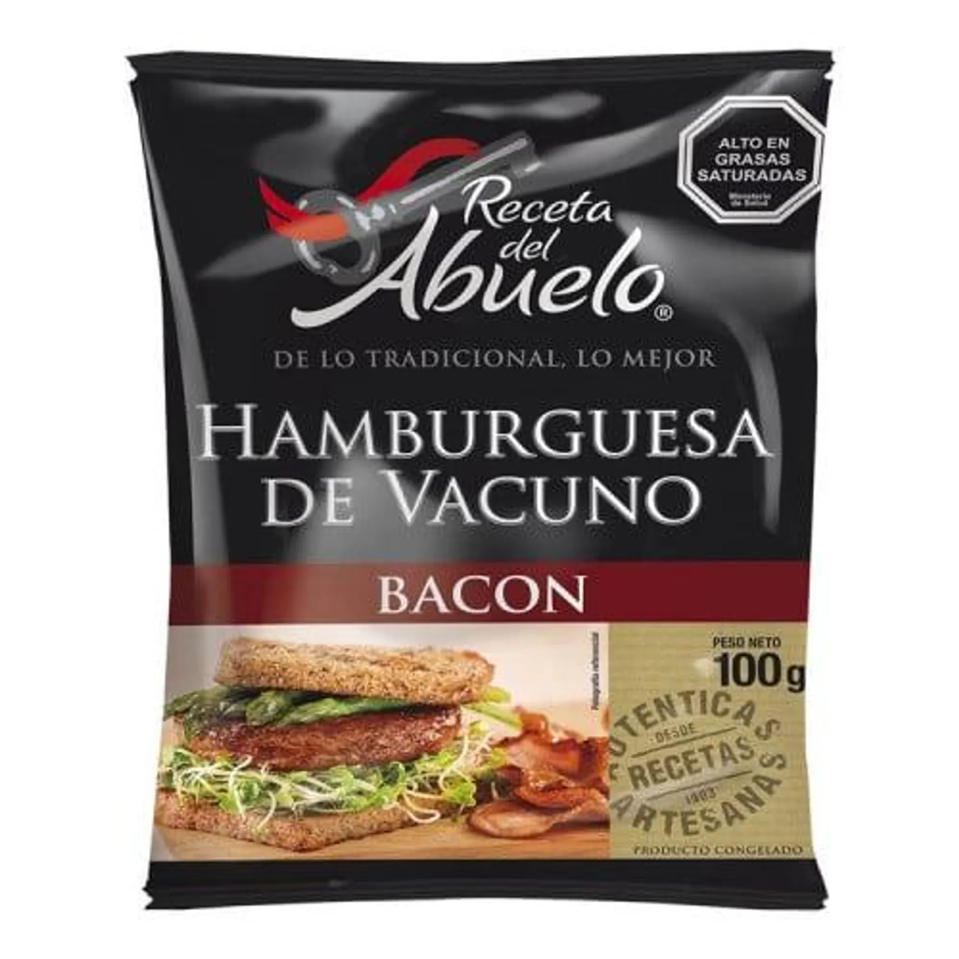 Hamburguesa Vacuno Receta del Abuelo Bacon 100 gr