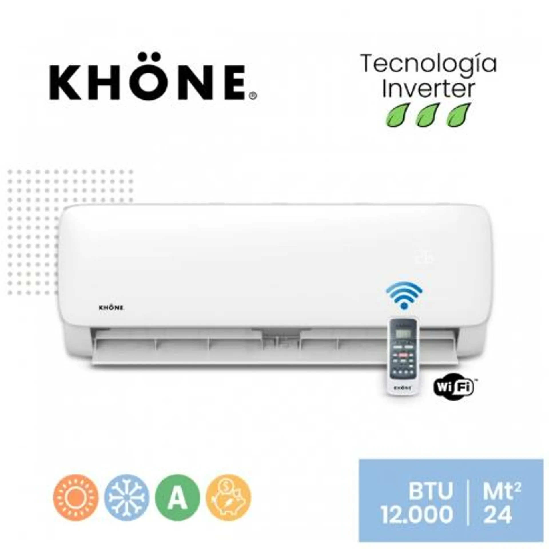 AIRE ACONDICIONADO SPLIT INVERTER 12000BTU KHONE