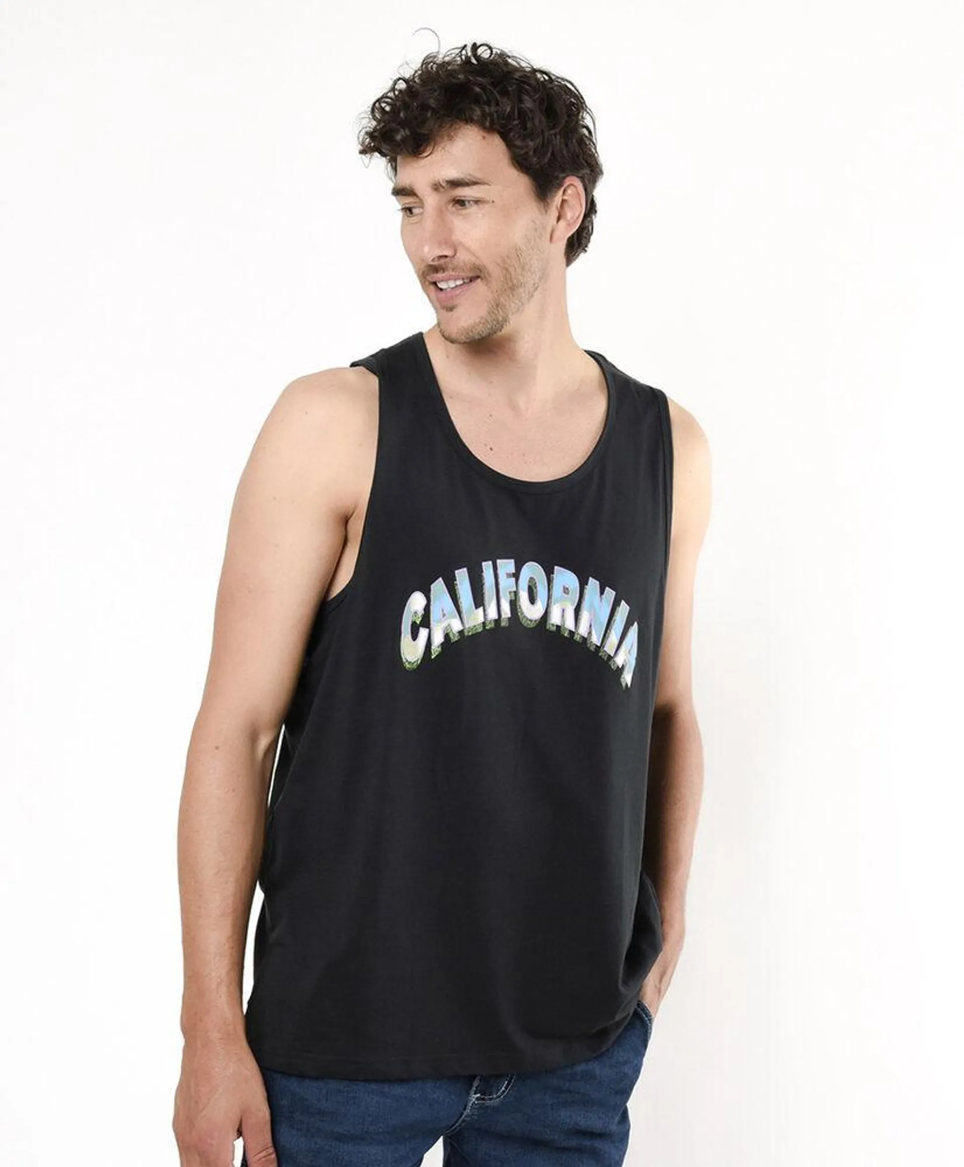 Polera hombre california sin mangas