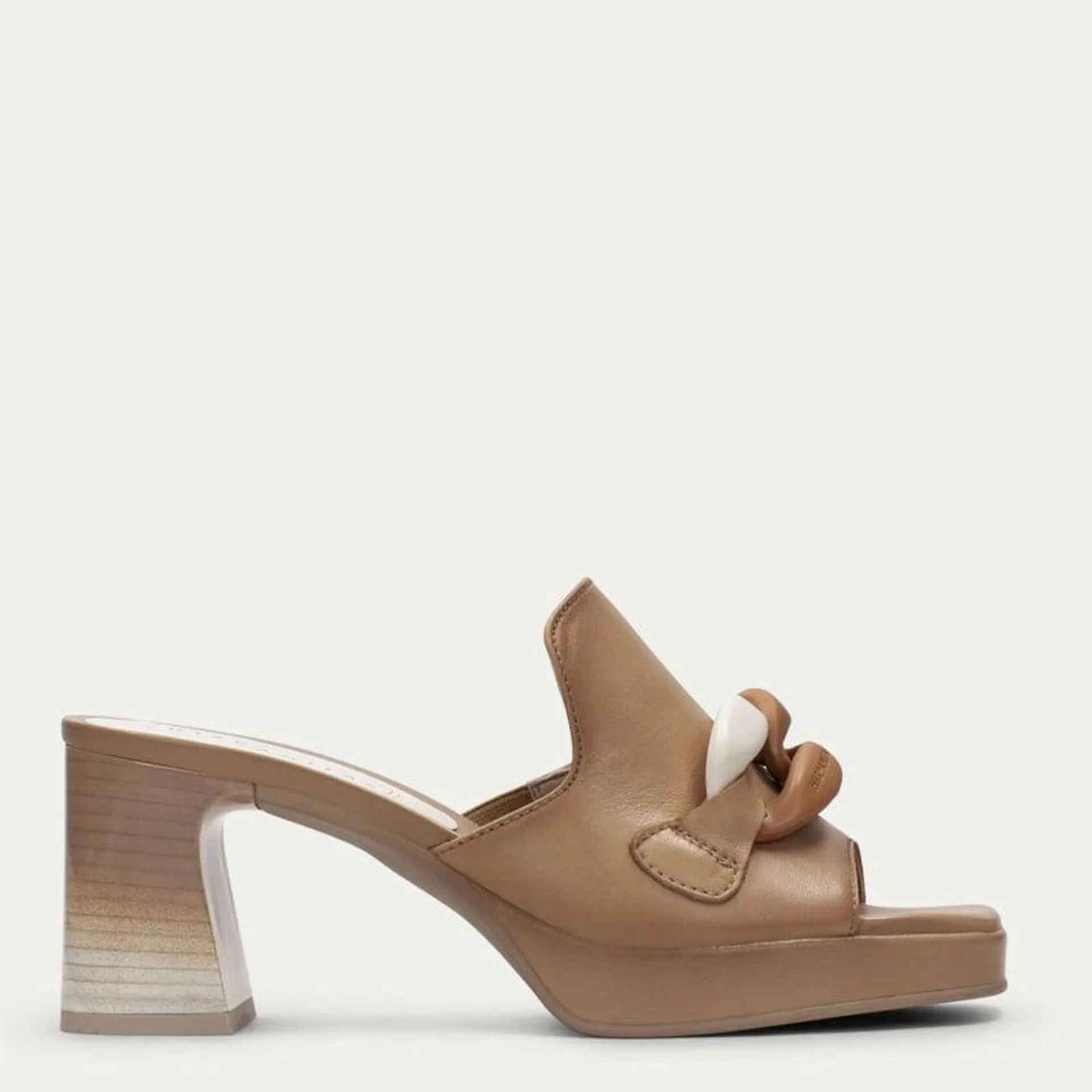 Sandalia Mujer Cuero Beige Hispanitas