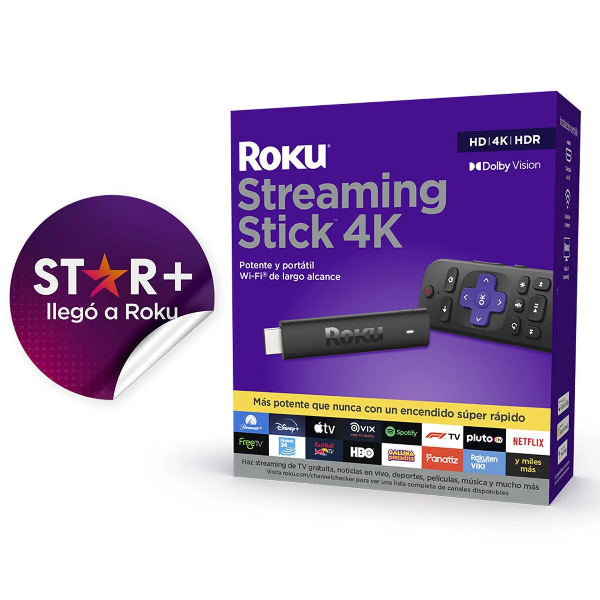 Reproductor Streaming Roku Stick+ 3810MX