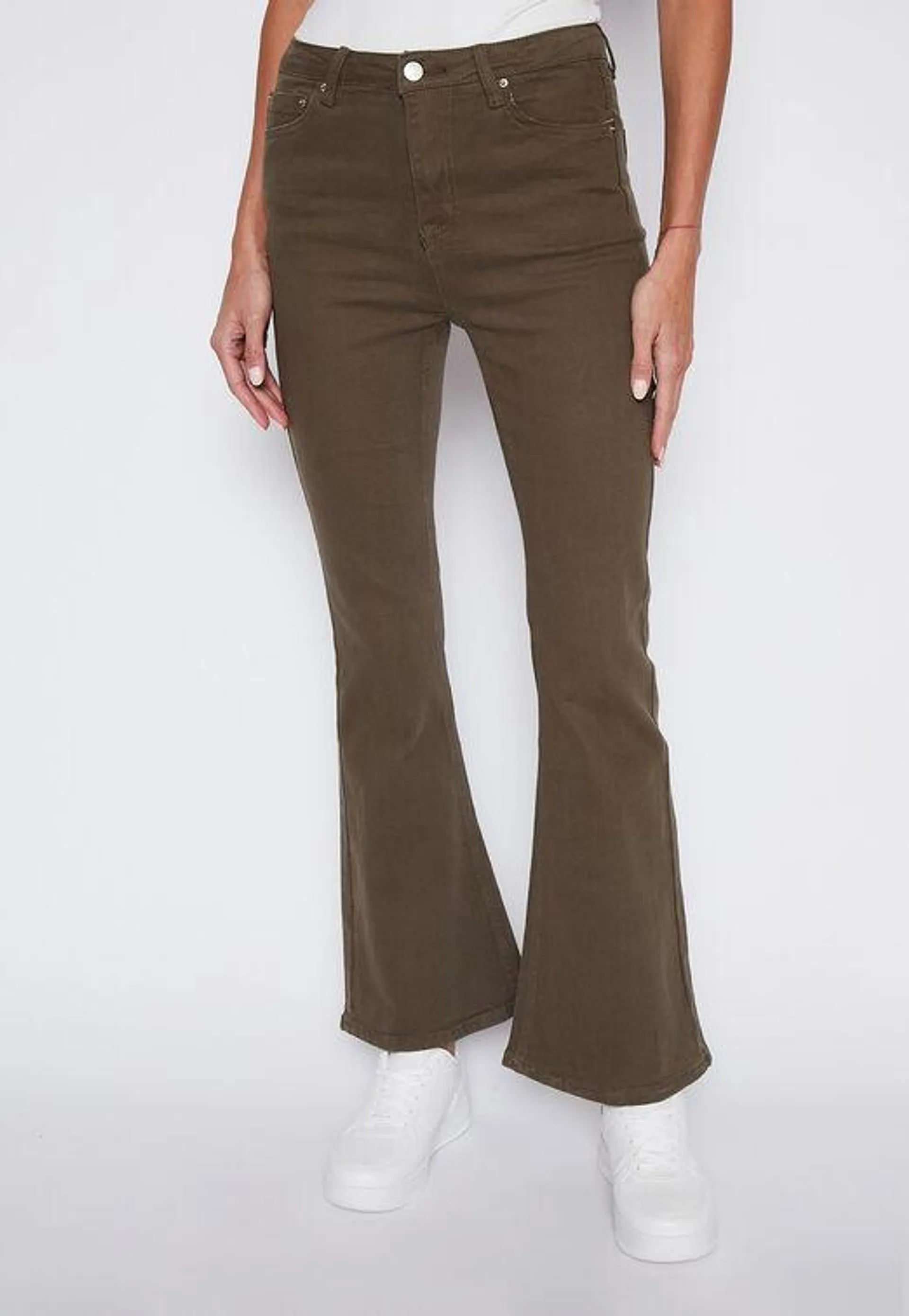 Pantalon Mujer Verde Flare Family Shop