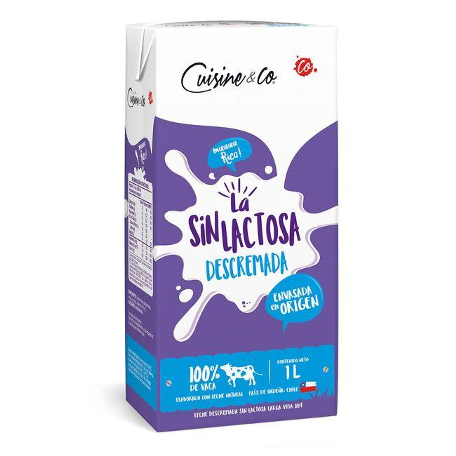 Leche Cuisine & Co Sin Lactosa Descremada 1 L