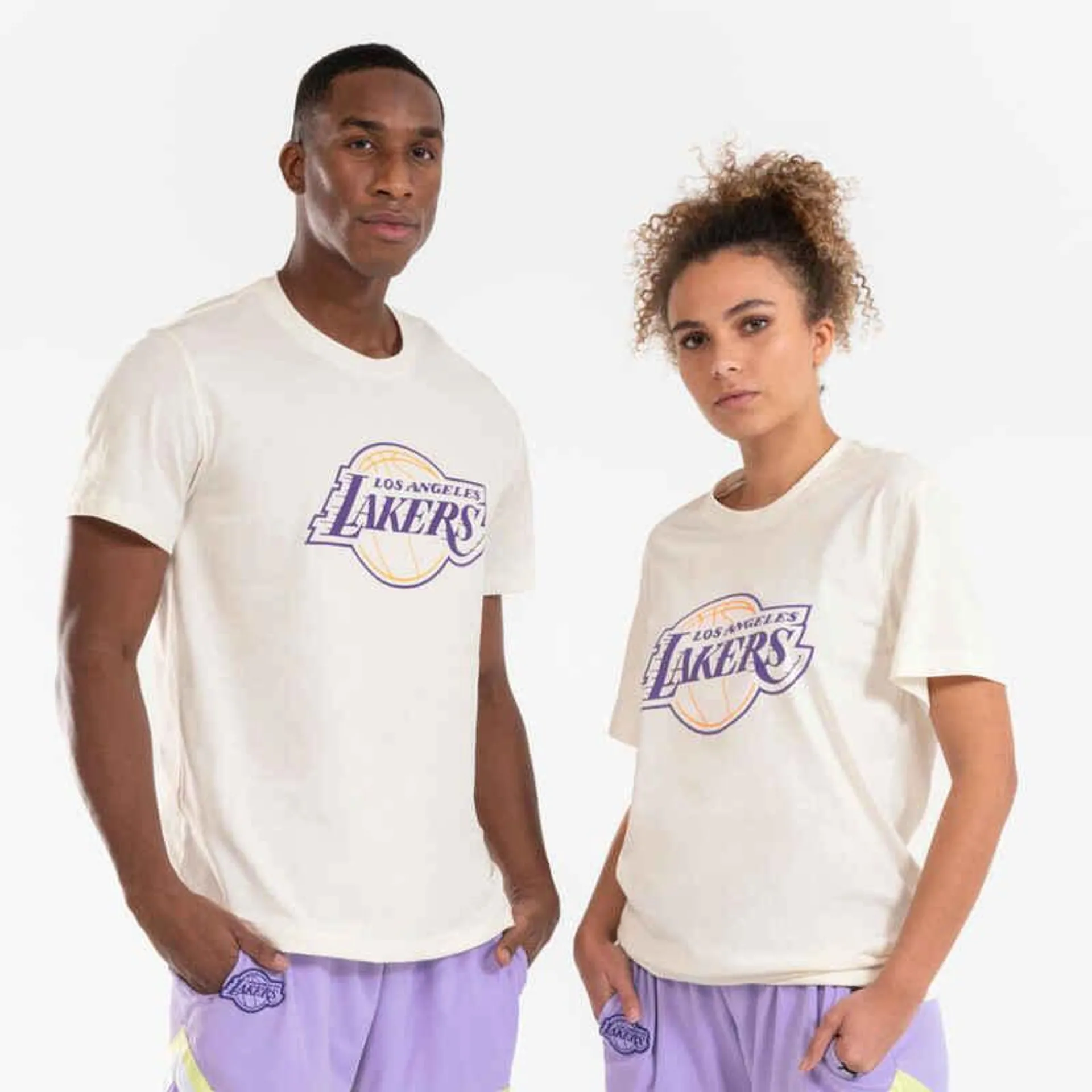 Polera de básquetbol NBA Lakers hombre/mujer - TS 900 AD Blanco