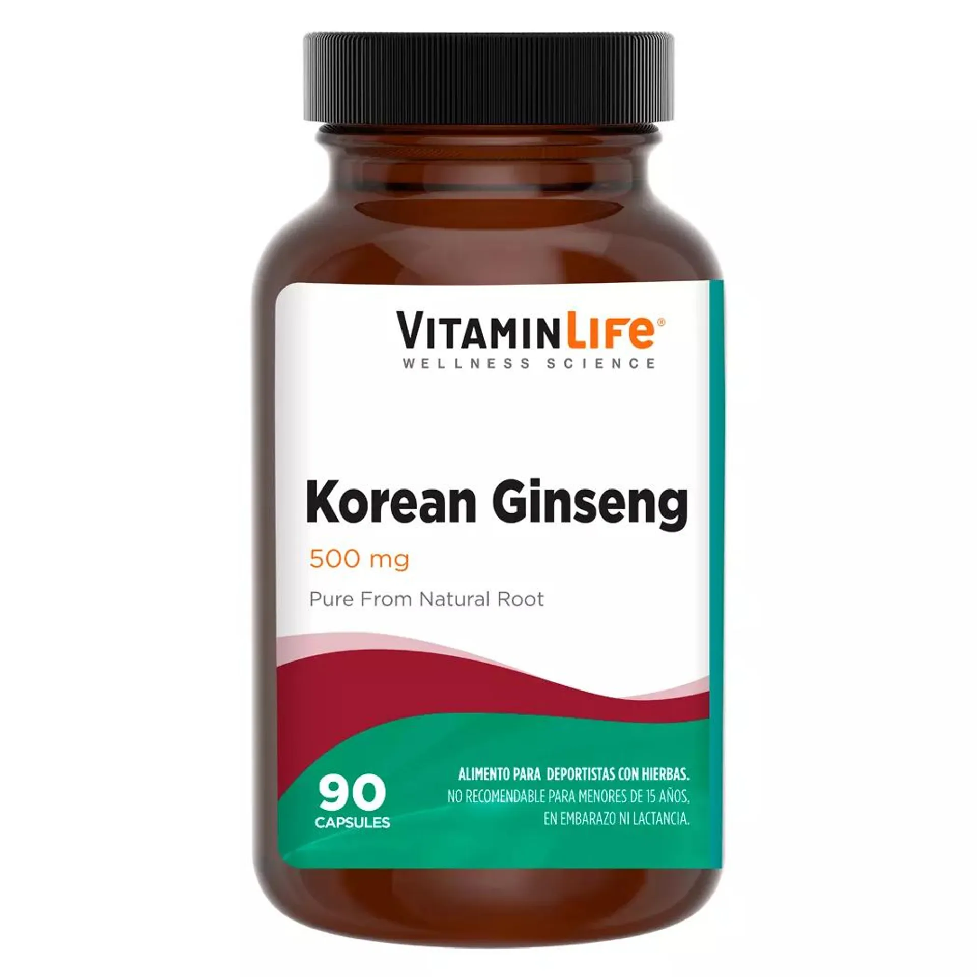 VitaminLife Red Korean Ginseng 500mg 90 Cápsulas