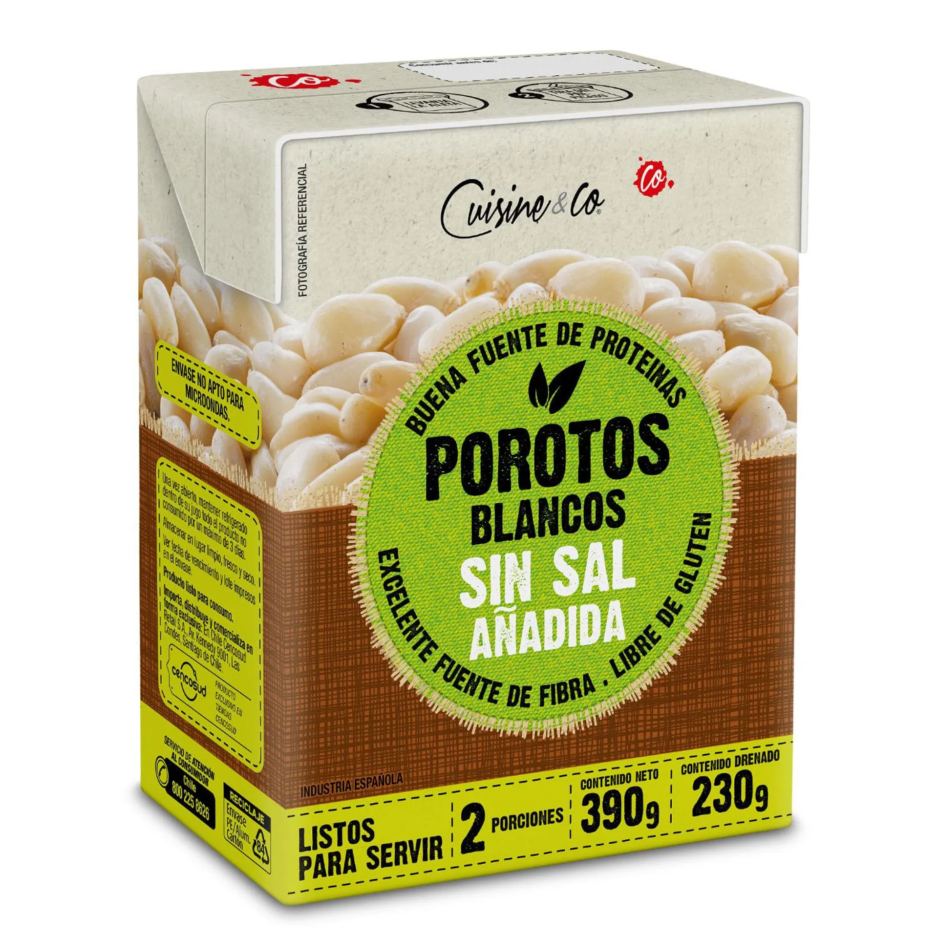 Porotos blancos 230 g drenado